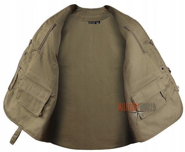 Vest Hunting Fishing Vest Mil-Tec Khaki 4XL Manufacturer code 10701004