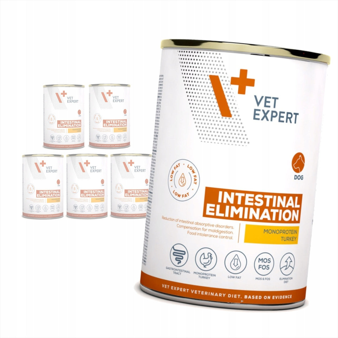 Vet Expert Intestinal Elimination Low Fat 6x400g Dog Food Digestion
