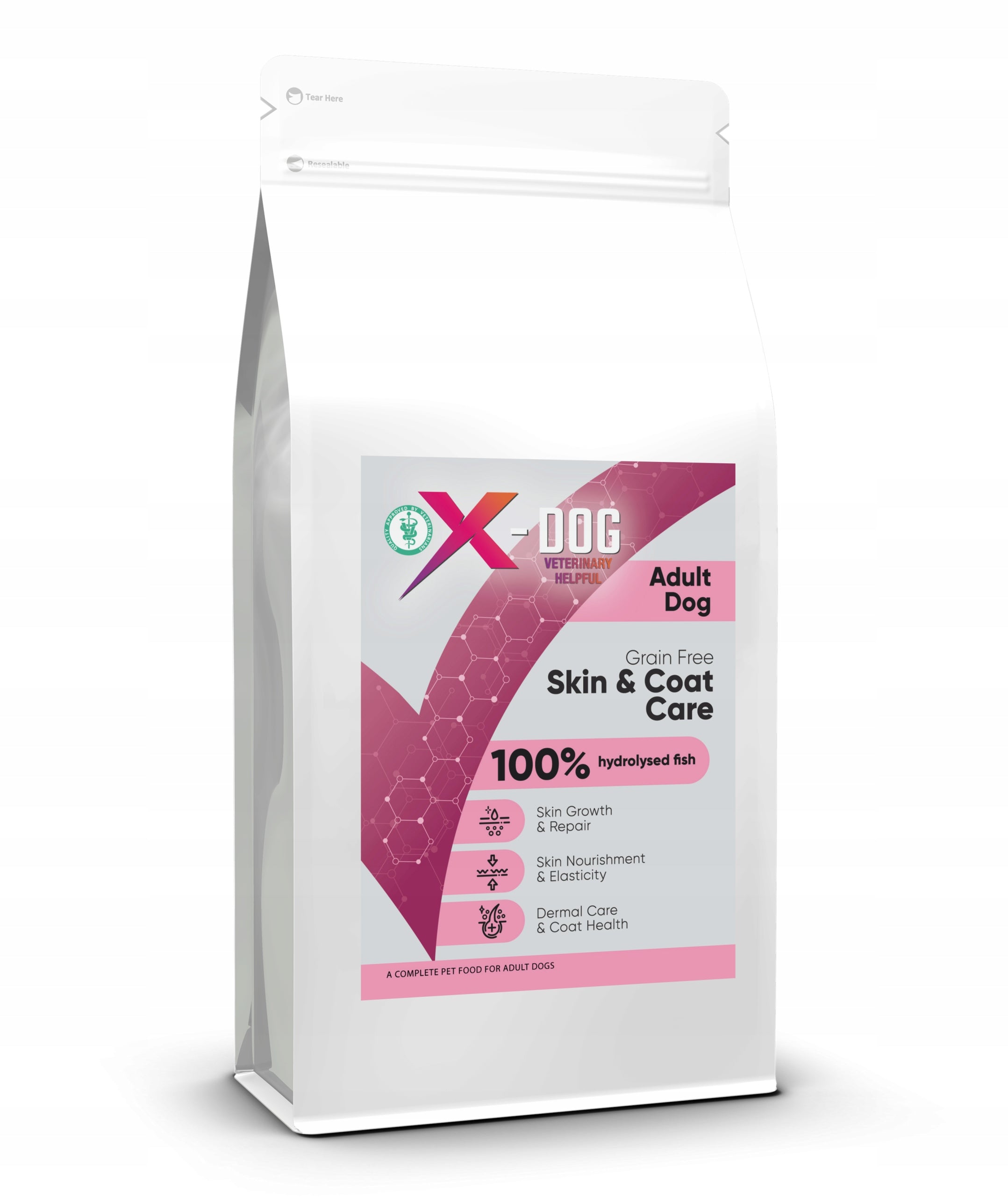Veterinary food for healthy coat and skin for dogs with salmon 1,5kg X-DOG