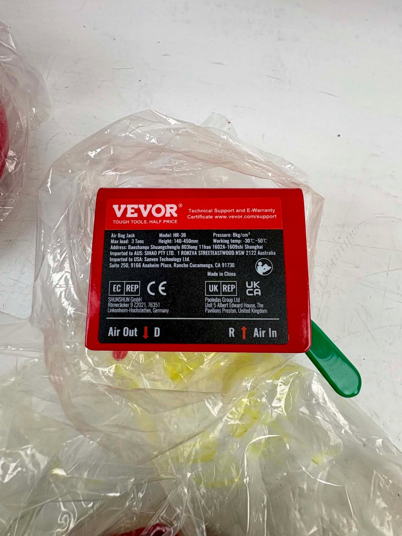 Vevor pneumatic lift 3 T Lifting capacity 3000 kg