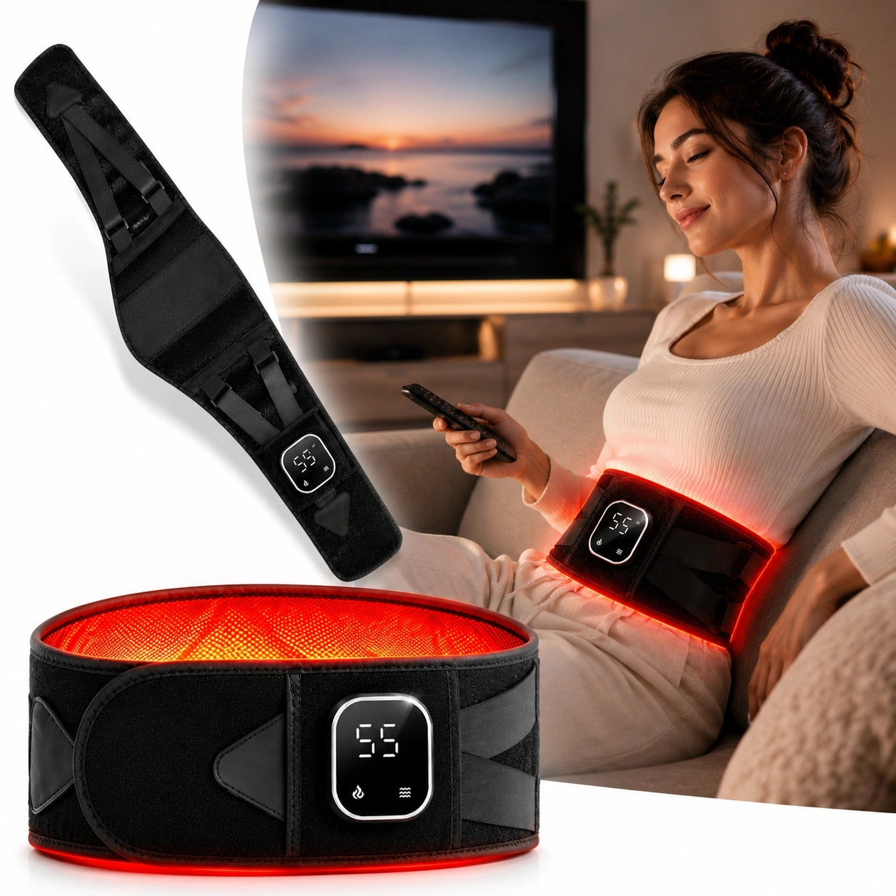 Vibrating Belt for Massage and Silhouette Modeling USB Rechargeable Packaging status original