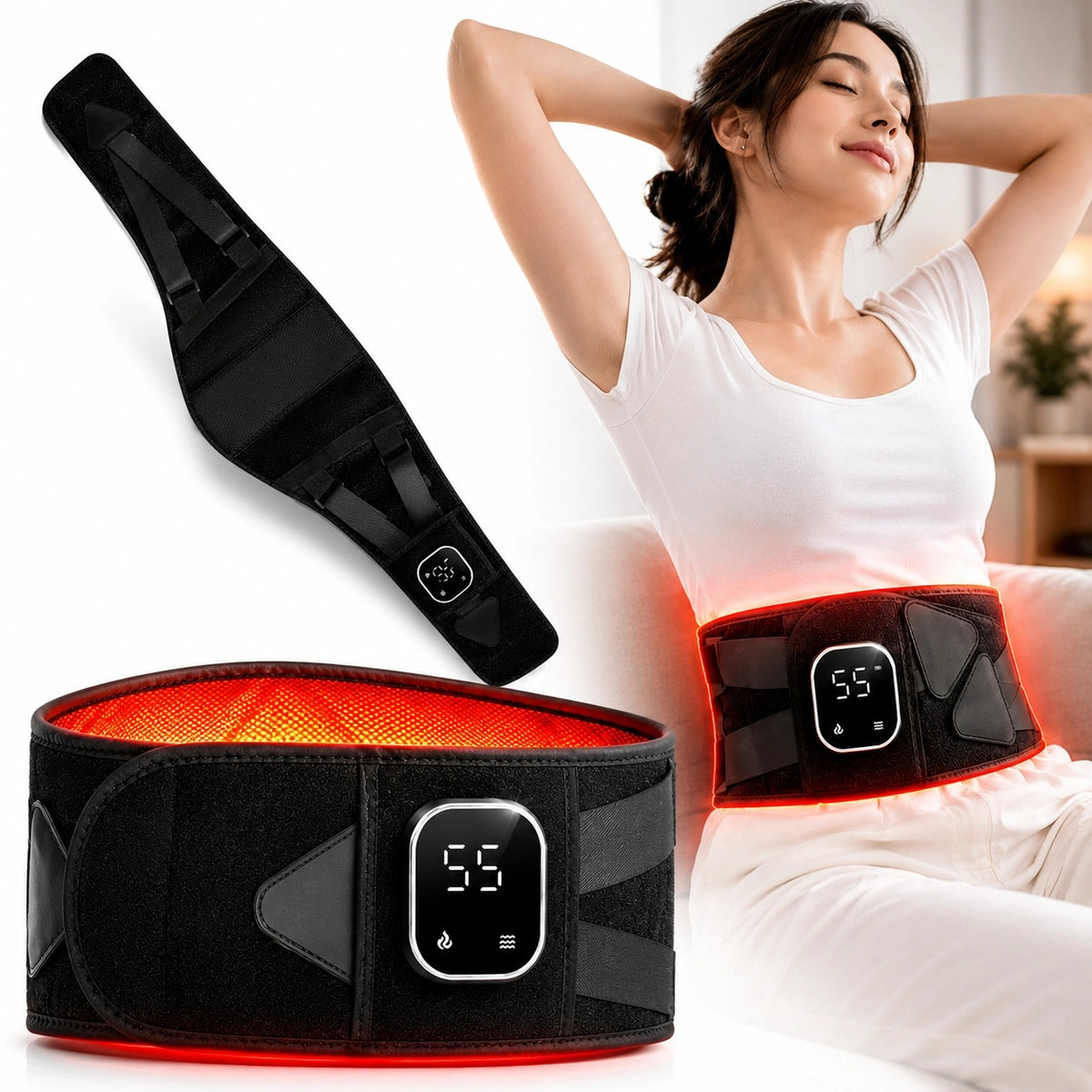 Vibrating Belt for Massage and Silhouette Modeling USB Rechargeable
