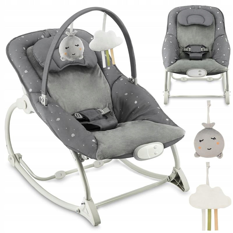 Vibration lounger with melodies MoMi LAPIS dark grey