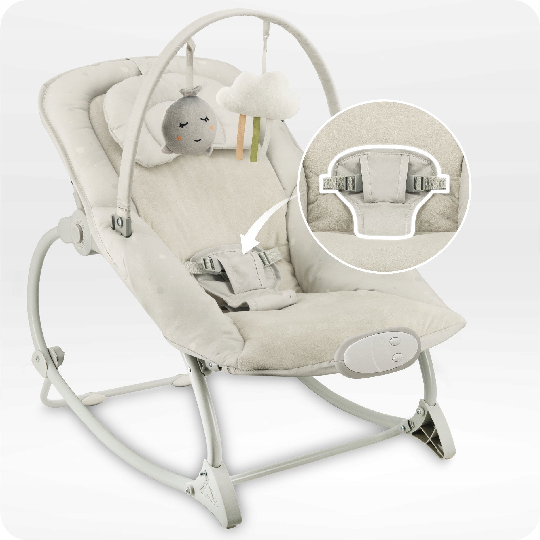 Vibration lounger with melodies MoMi LAPIS light grey Brand MoMi