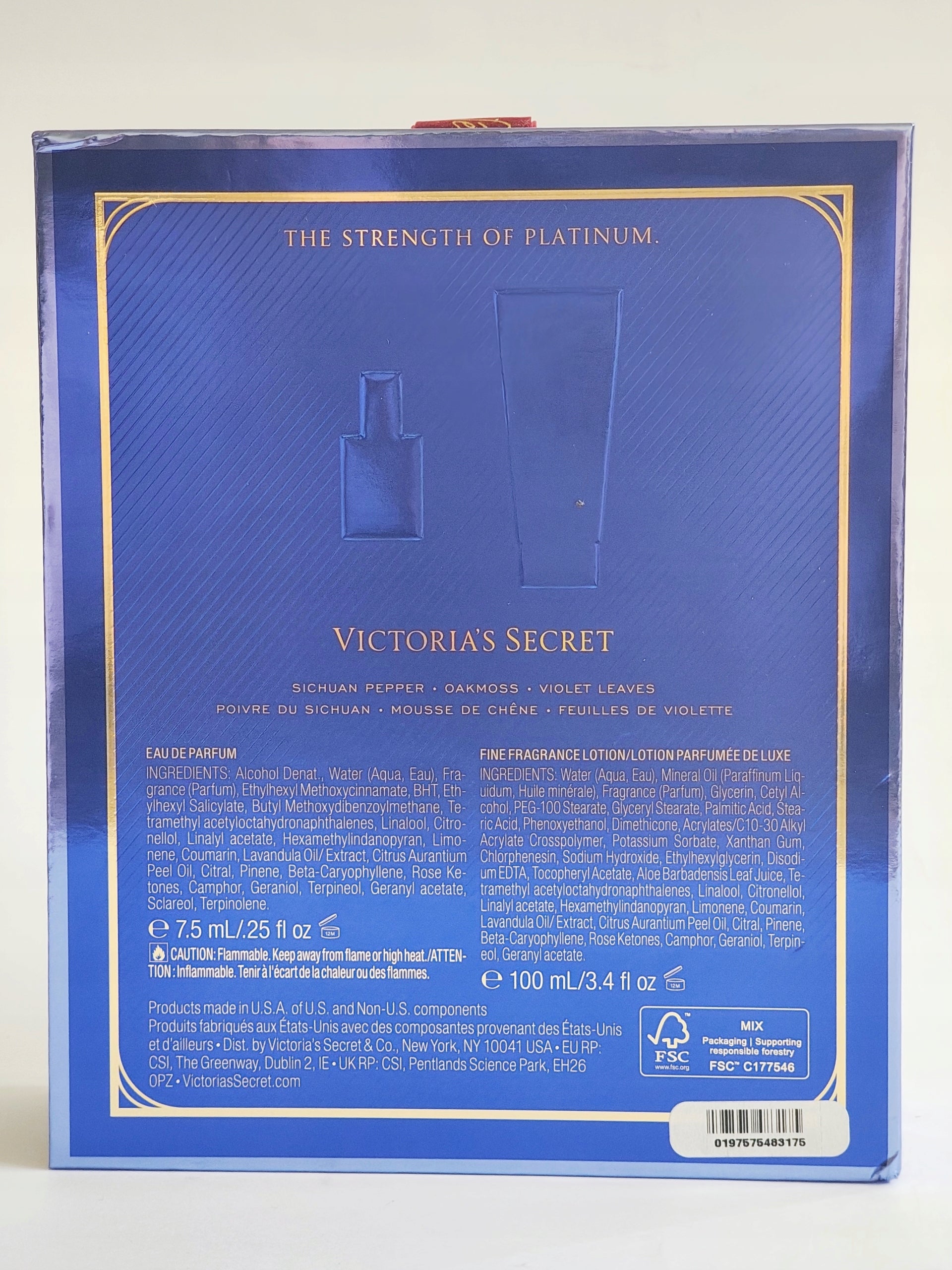 Victoria’s Secret Him Platinum Perfume Set, Body Lotion for Men Packaging status original