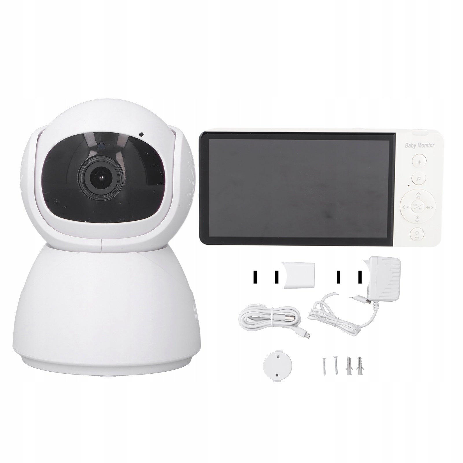 Video Baby Monitor 5.0 in LCD Screen 2,4 GHz White 2 -Way Vision F4 Brand no brand