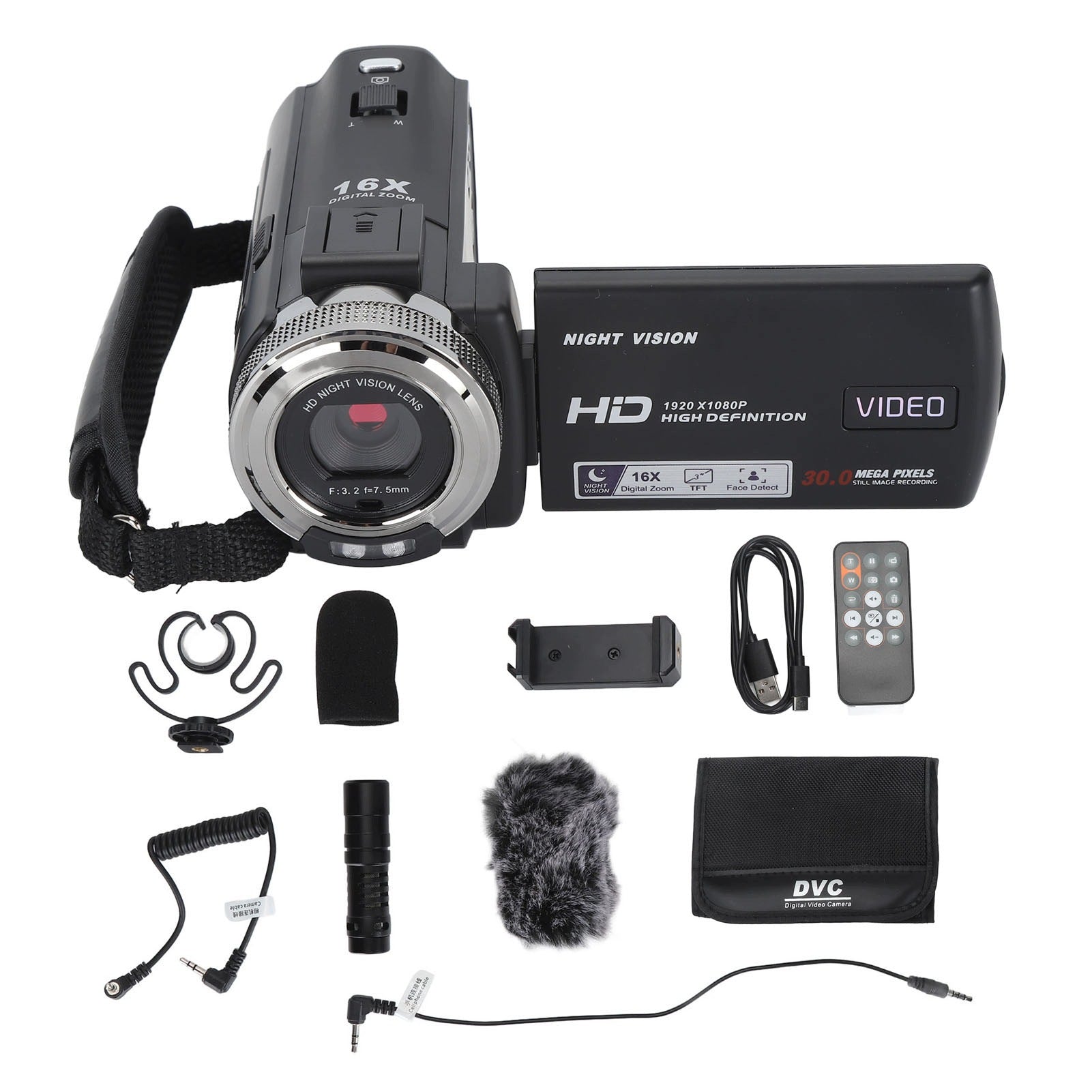 Video Camera 30MP 1080P HD Camera 3 Inch TFT LCD Screen 16x 3C Brand no brand