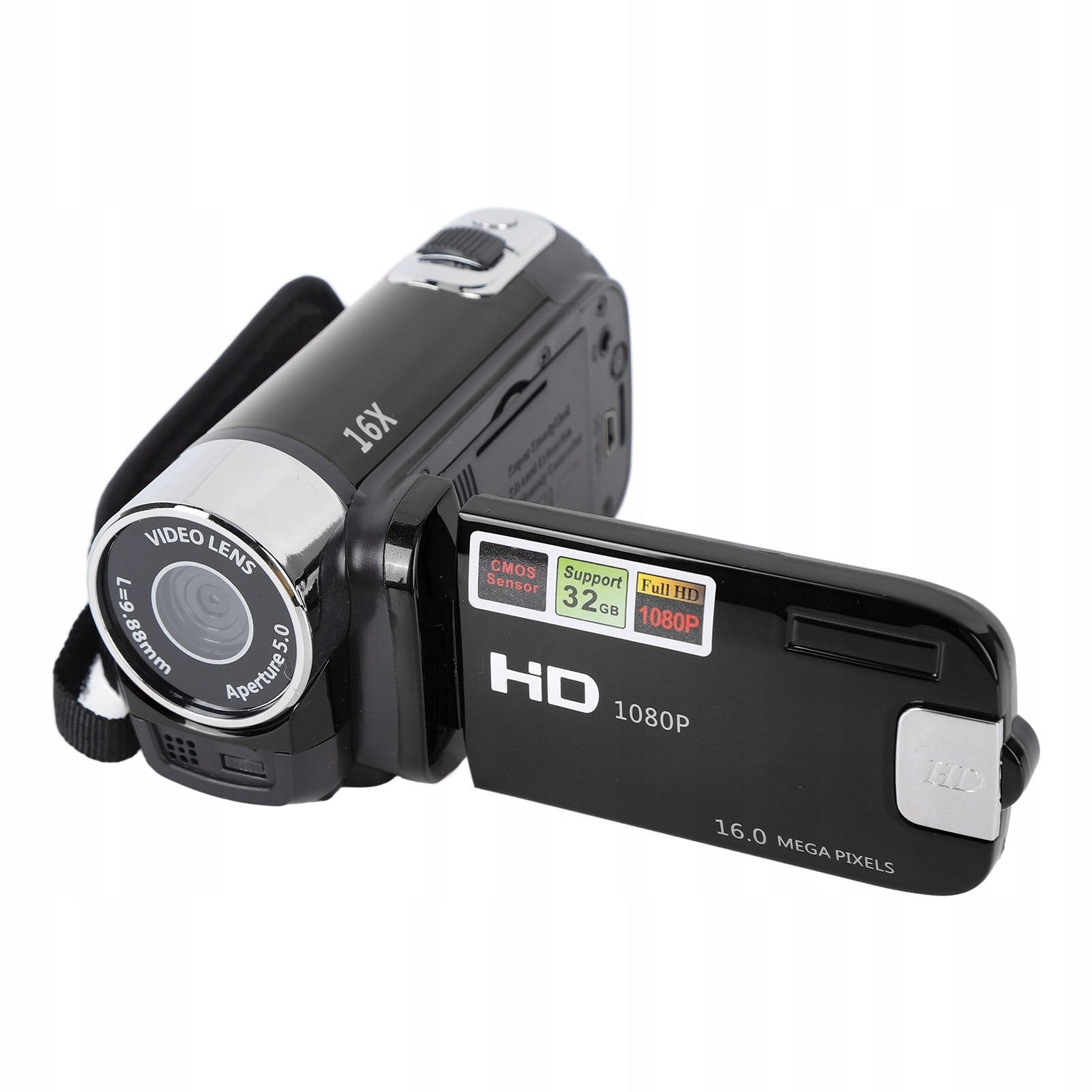 Video Camera, HD Gift Output Camera, 16x Digital Zoom, Rotation