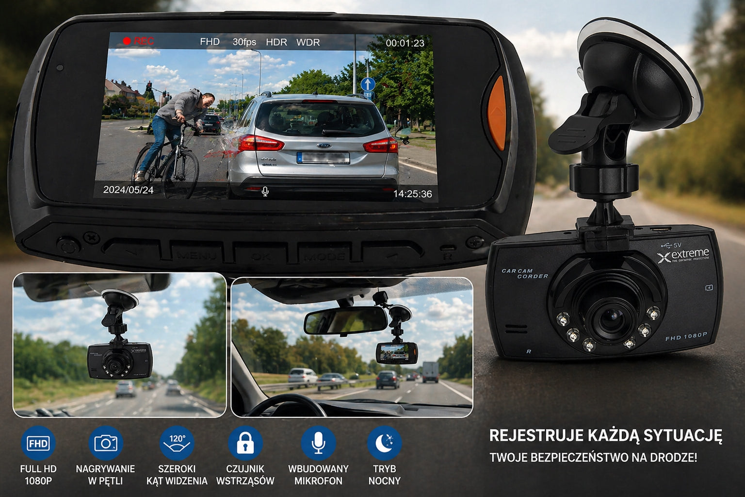 Video DVR Car Extreme Full HD 1080p Camera Auto 120° Night Packaging status original