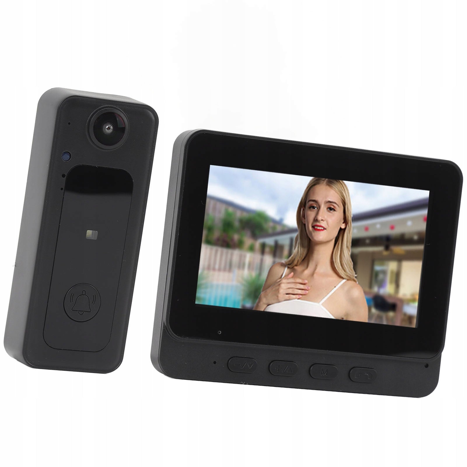 Video Doorbell System 1080P Night Vision 4,3 Inch Color Screen IP65 4U Model 8409TWPL