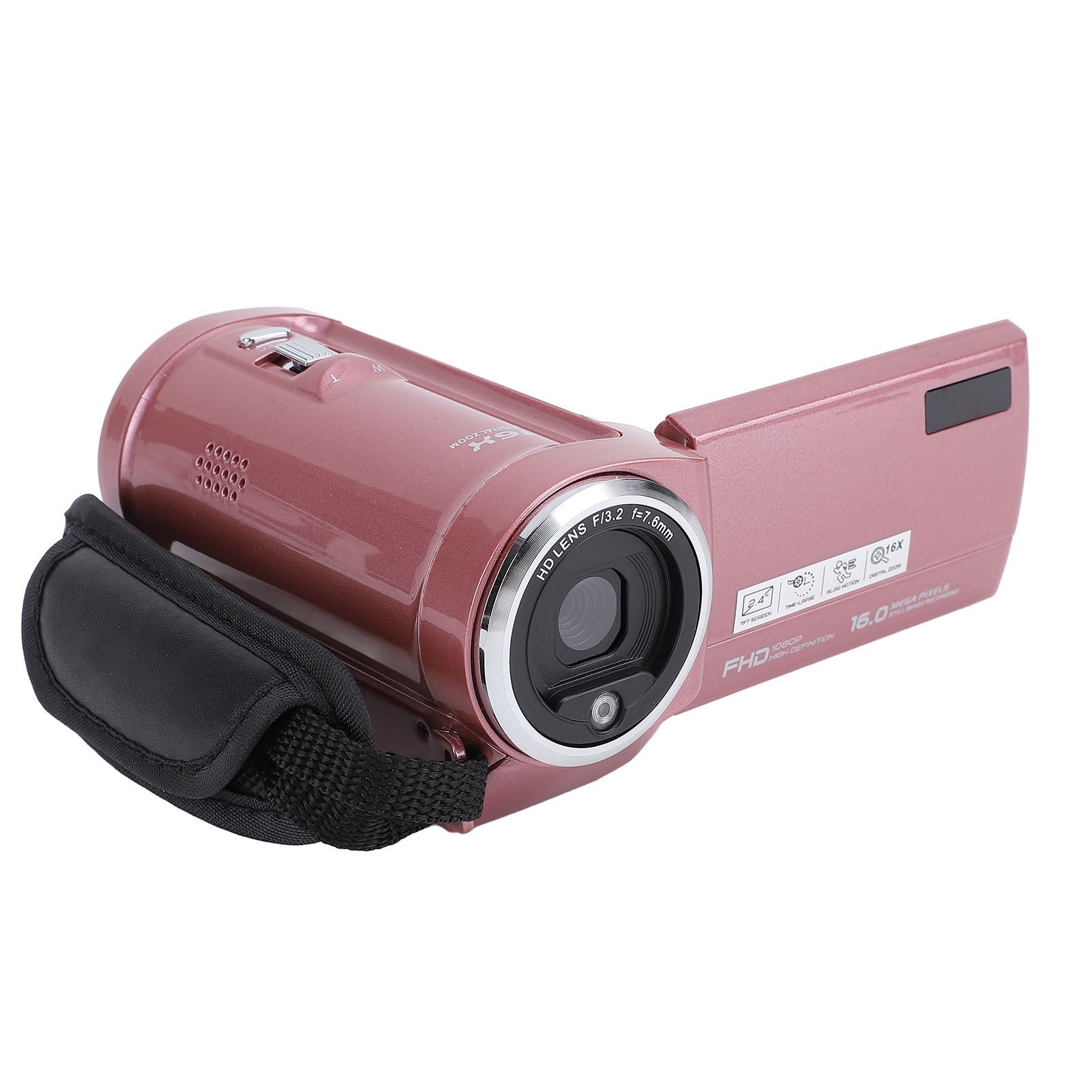 Video camera with image, 2,4 inch 270° rotating screen with digital zoom and