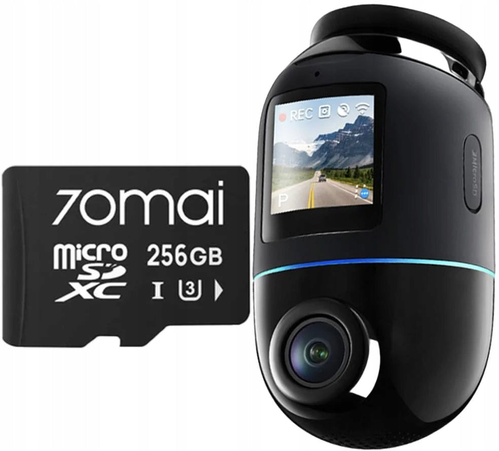 Video recorder 70mai X800 Dash Cam 4K Omni black + microSD 70mai 256GB