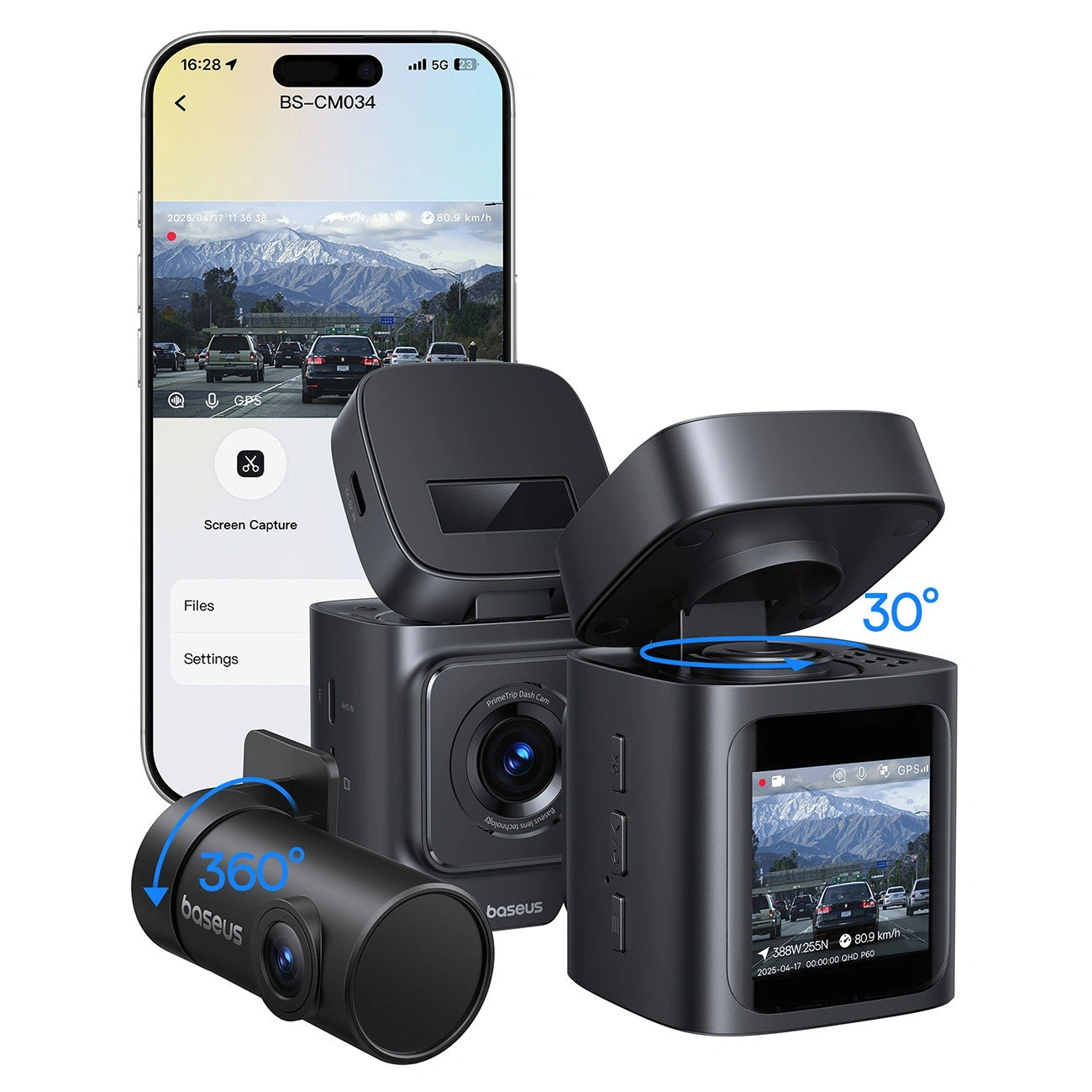 Video recorder Baseus PrimeTrip VD1 Pro 4K + rear 1080p Model PrimeTrip VD1 Pro