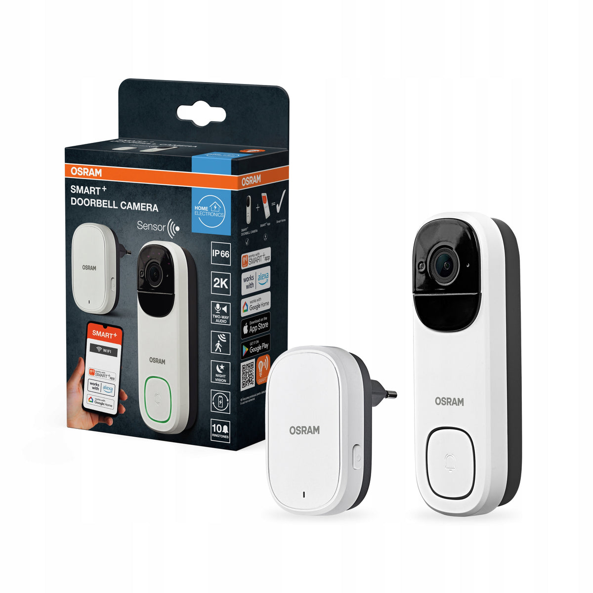 Videovrátnik SMART OSRAM SMART WIFI OUTDOOR CAMERA DOORBELL White