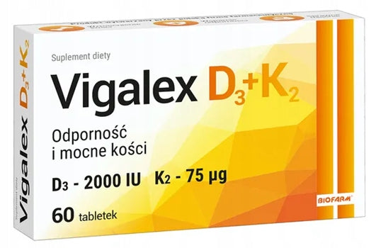 Vigalex D3 + K2 60 tablets vitamin D3 2000 IU