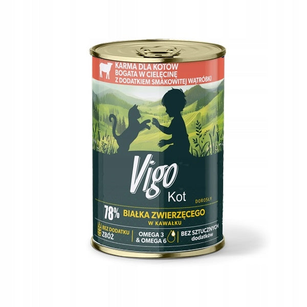 Vigo wet cat food veal with liver 415g - 1pc