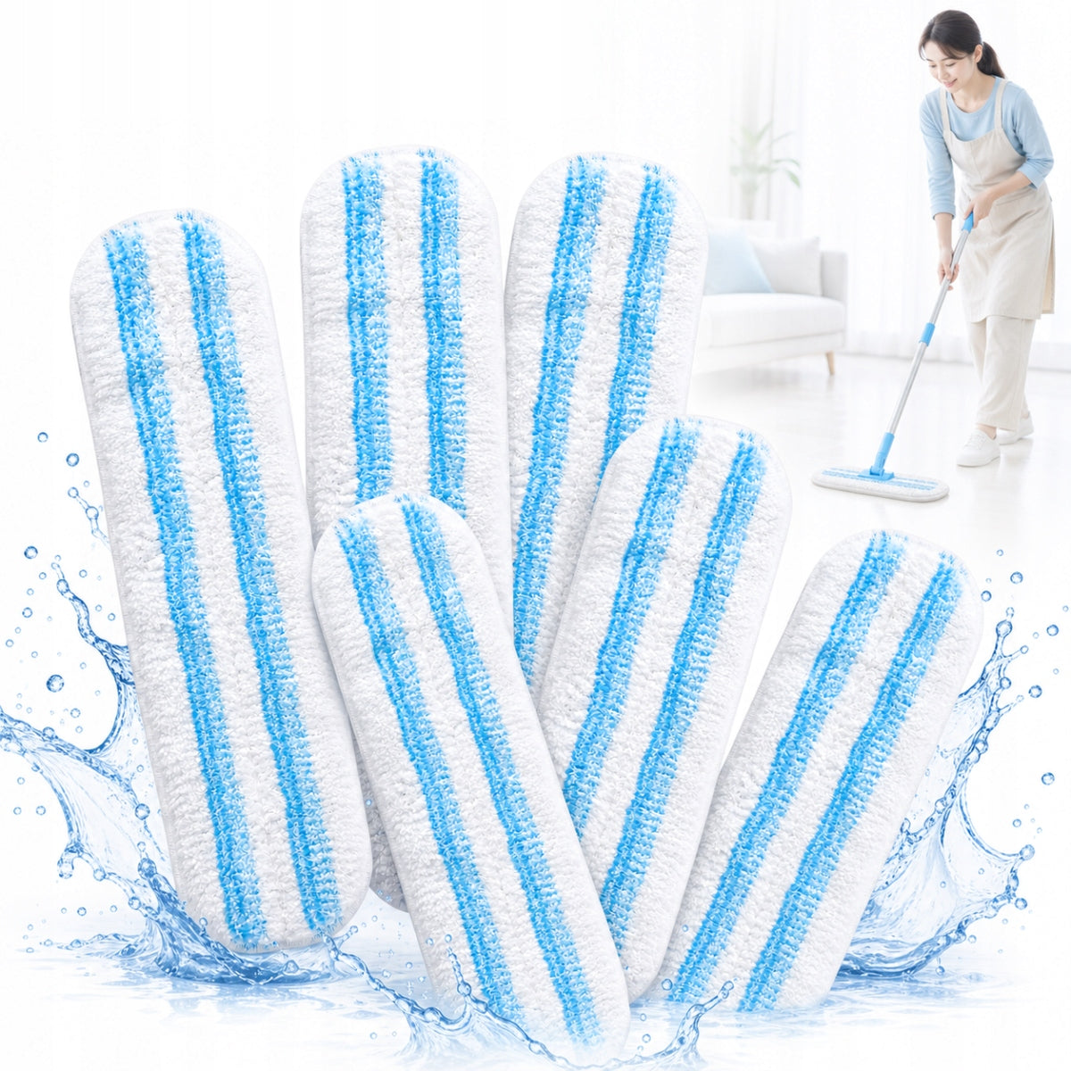 Vileda 6pcs Mop Cartridges – Microfiber, Washable, for Hard Floors