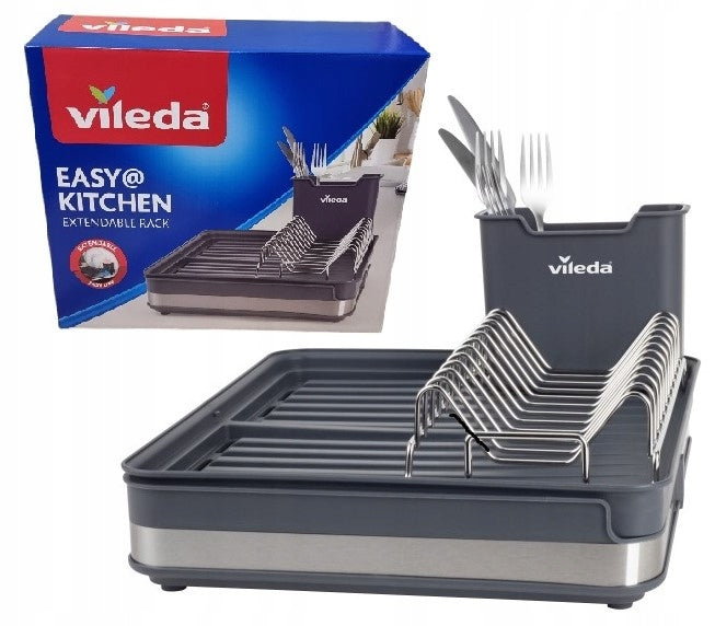 Vileda DISH DRYER SLIDING LARGE DRAINER WITH CUTLERY TRAY