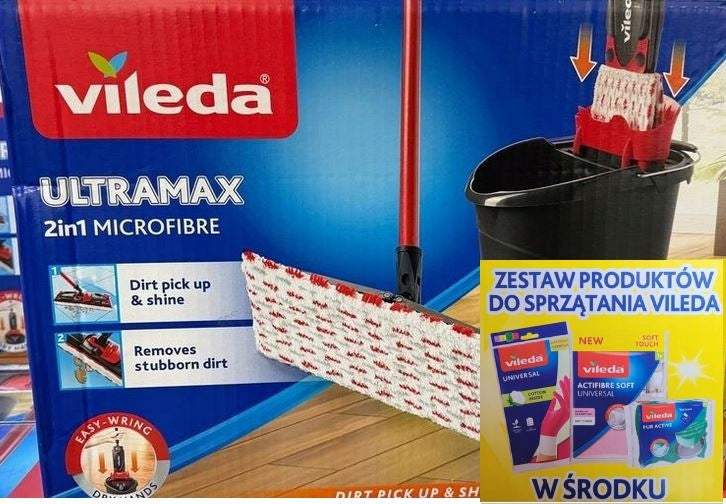 Vileda UltraMax 35 cm bucket and flat mop + 3 freebies Packaging status original