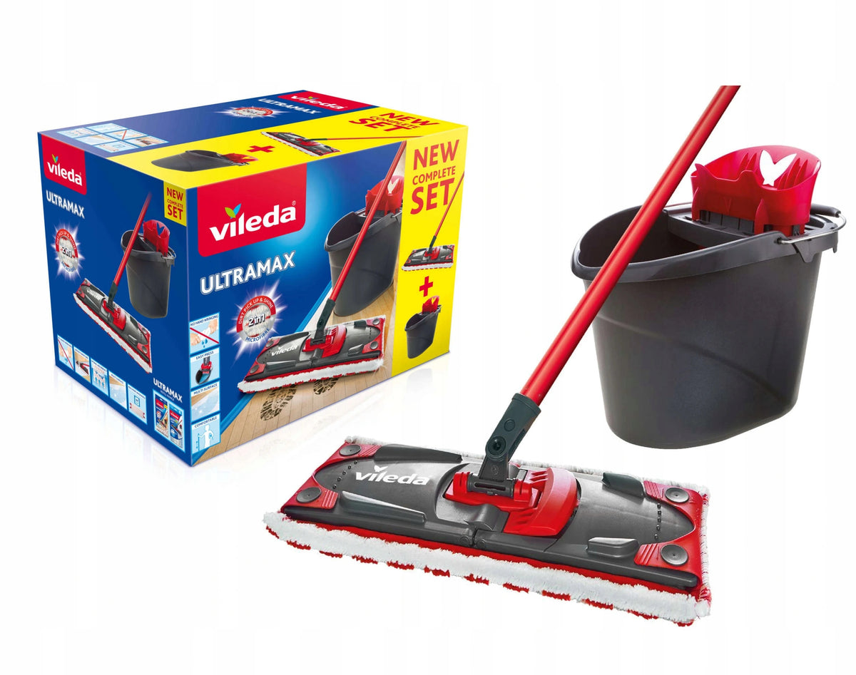 Vileda Ultramax box set bucket with squeezer+mop flat