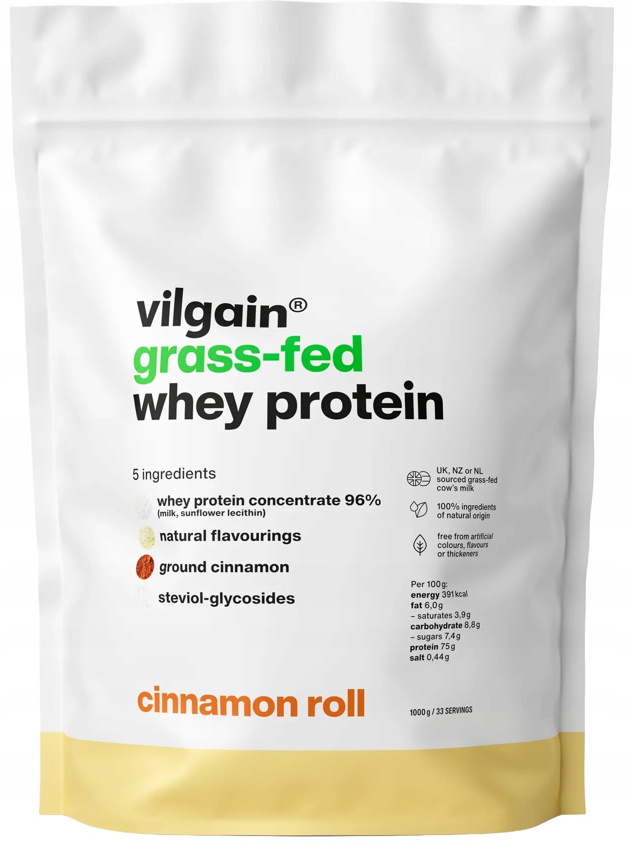 Vilgain Grass Fed CINNAMON ROLL Milk Protein Conditioner 1kg