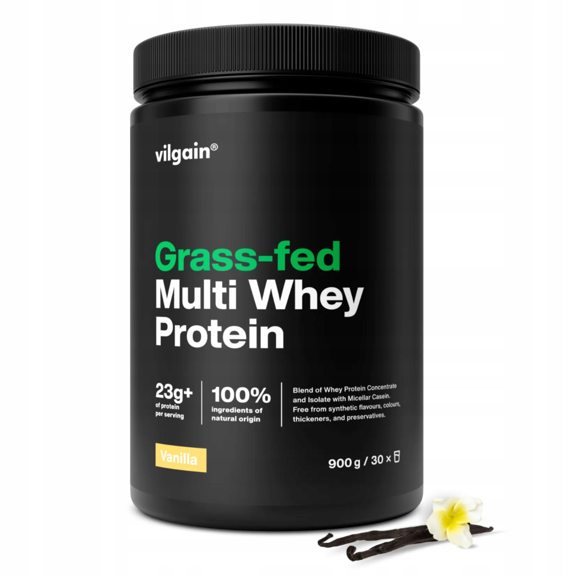 Vilgain Grass-Fed Whey Blend 900g, Vanilla