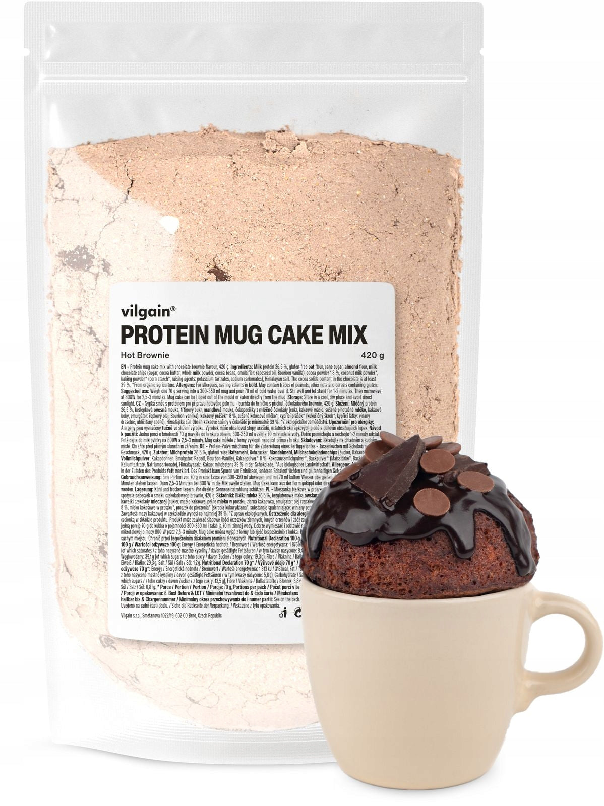 Vilgain Protein Mug Cake Mix čokoládové brownie 420 g