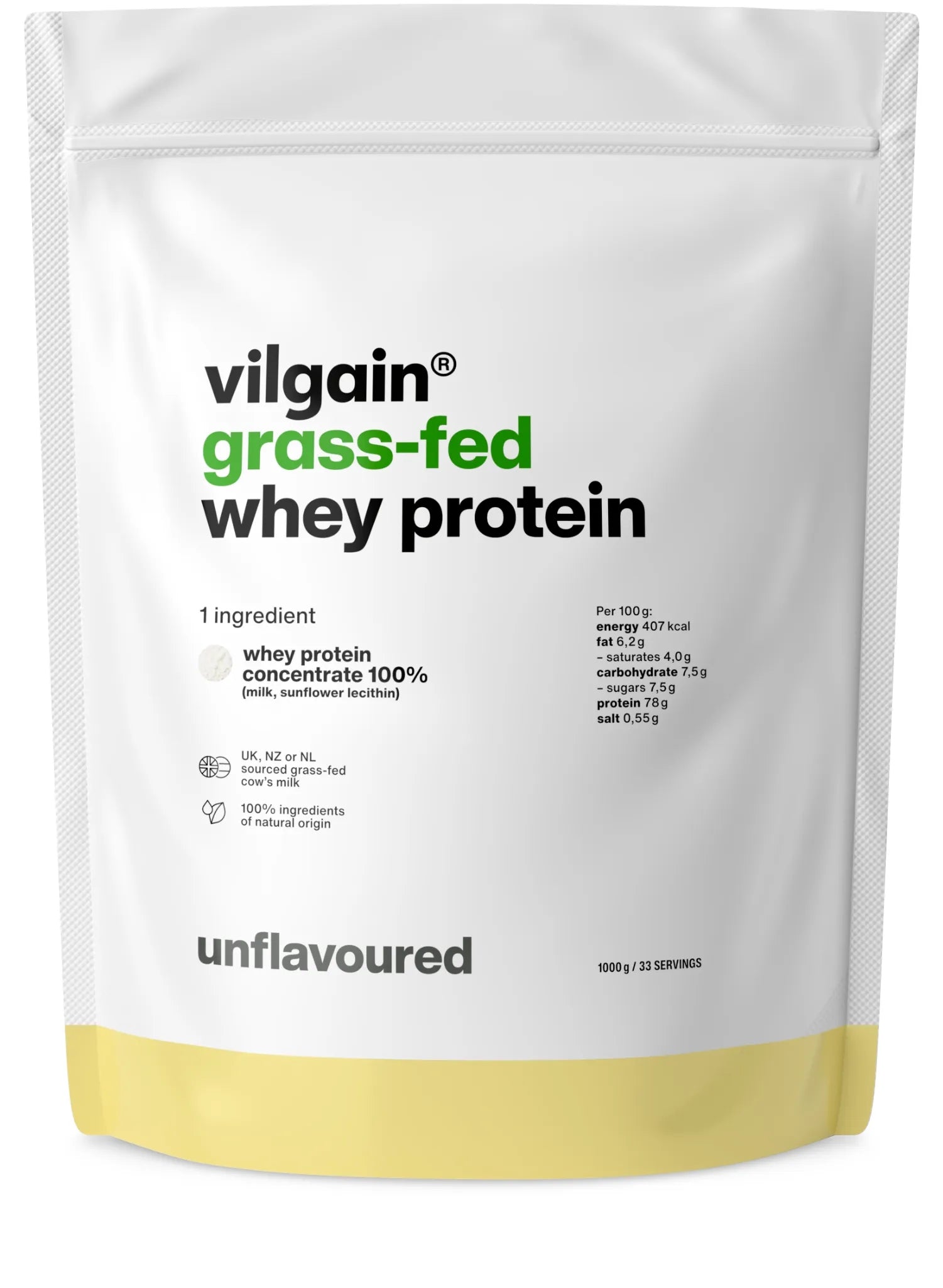 Vilgain Protein supplement protein concentrate - WPC tasteless 1kg