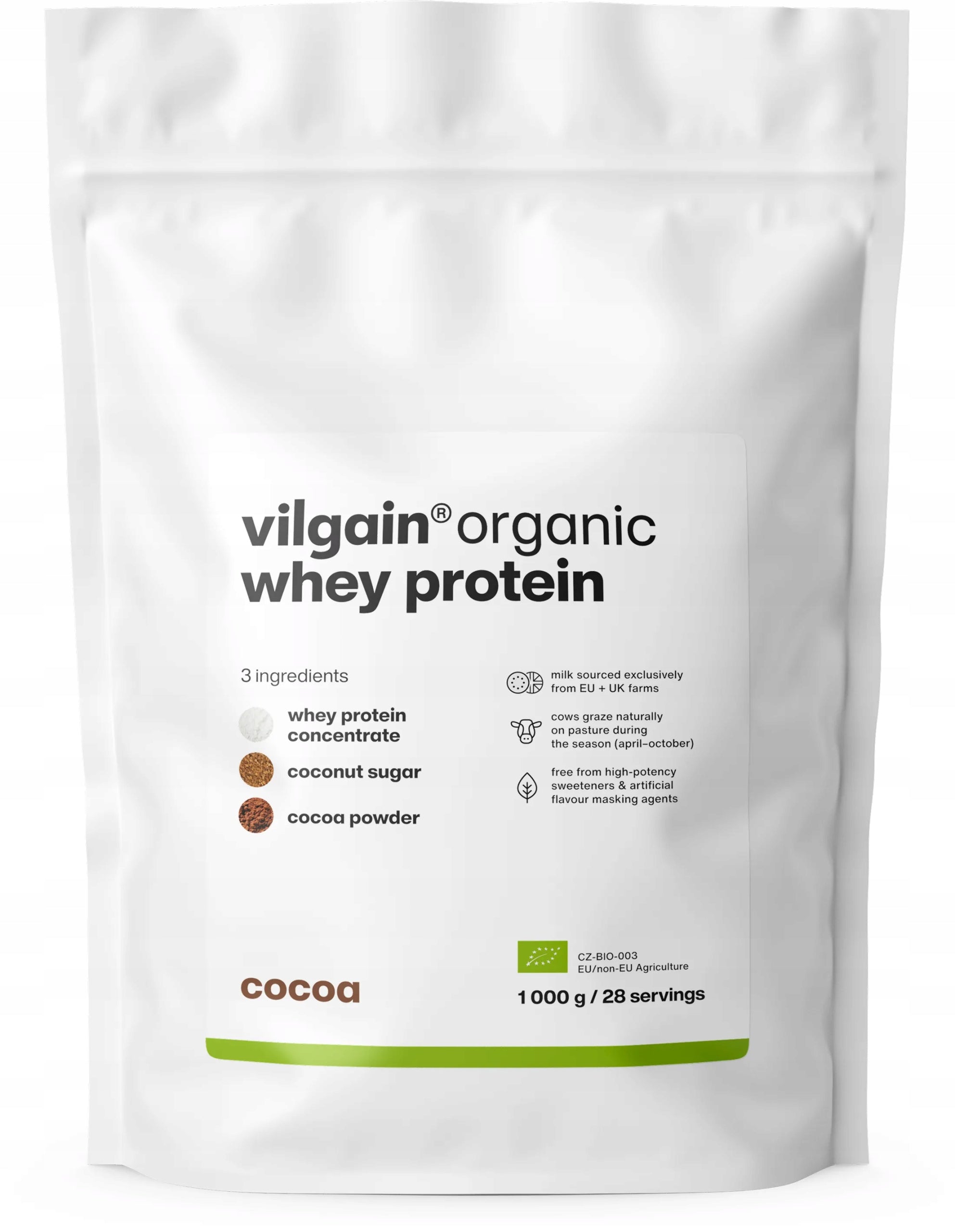 Vilgain Whey Protein organic BIO cocoa 1kg