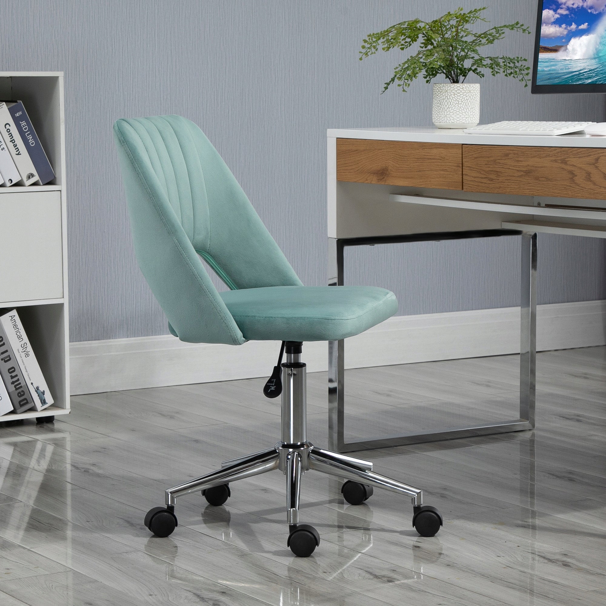 Vinsetto Adjustable office chair, without armrests, green Medical device no