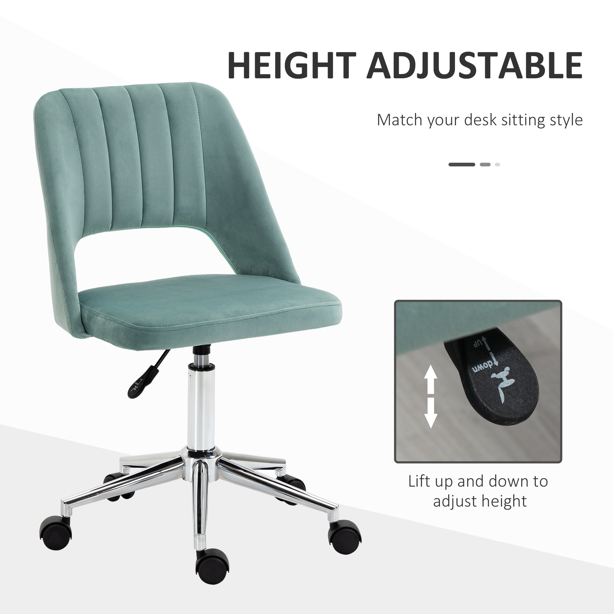 Vinsetto Adjustable office chair, without armrests, green Packaging status original