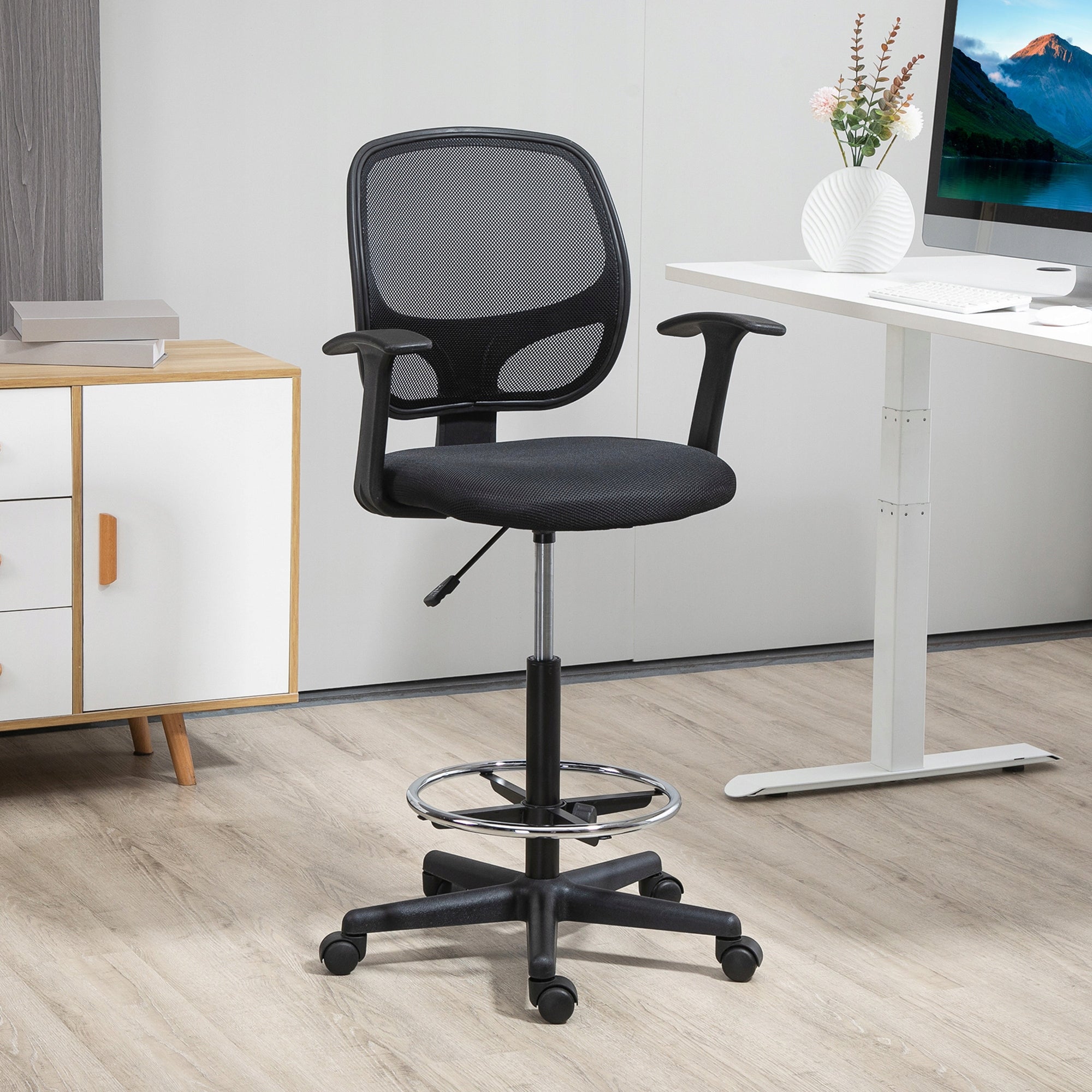 Vinsetto Drawing chair with adjustable footrest and swivel casters Brand Vinsetto
