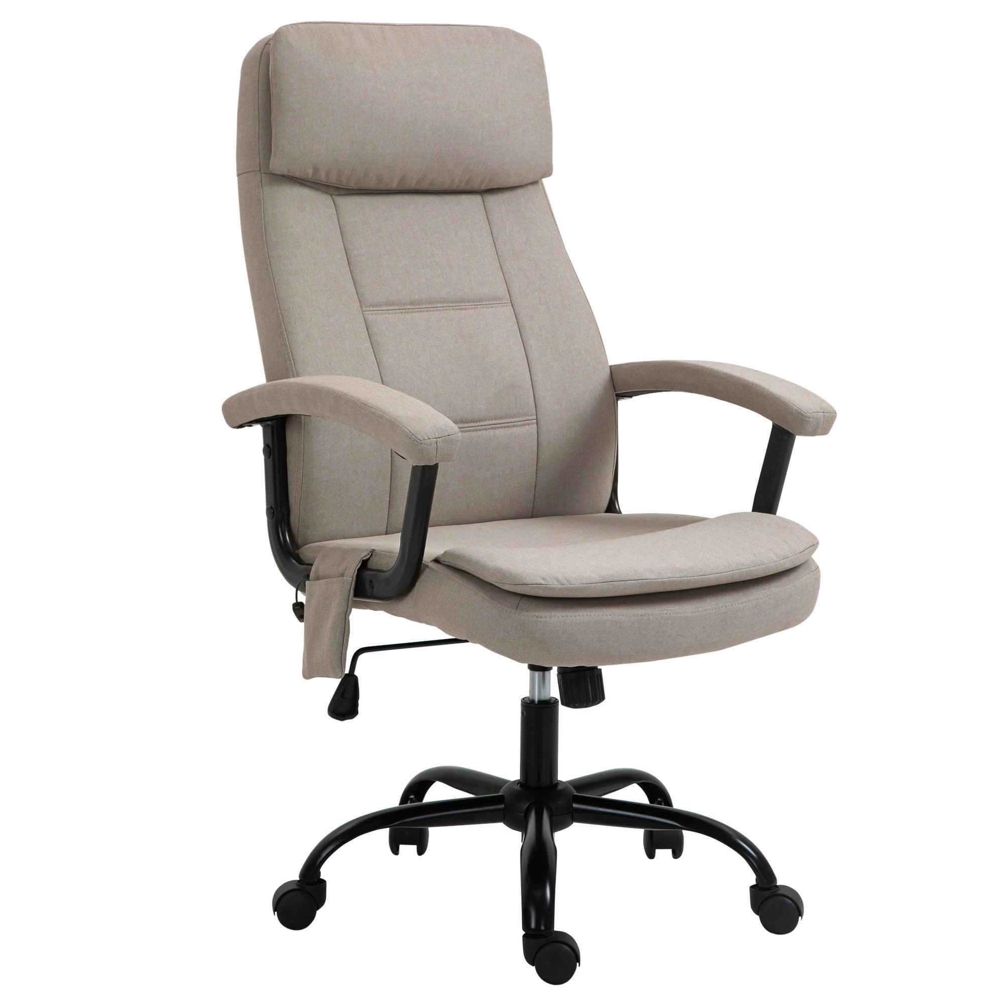 Vinsetto Ergonomic Massage Office Chair Beige Adjustable Swivel Rocking