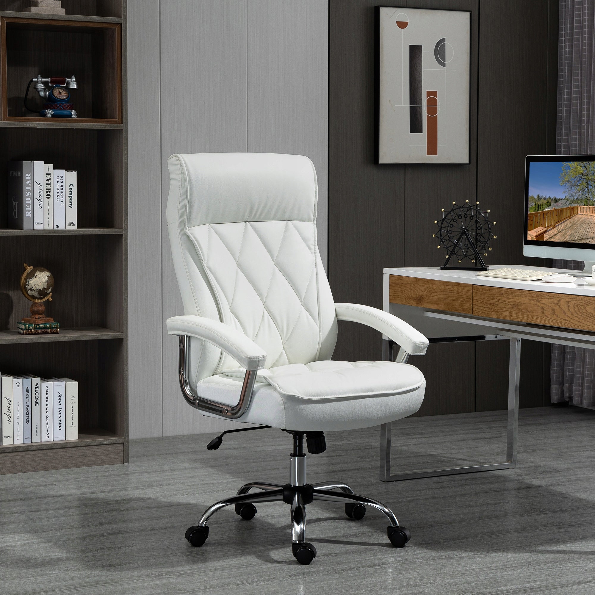 Vinsetto Ergonomic office chair 66 x 69 x 113-121cm eco-leather, white Packaging status original
