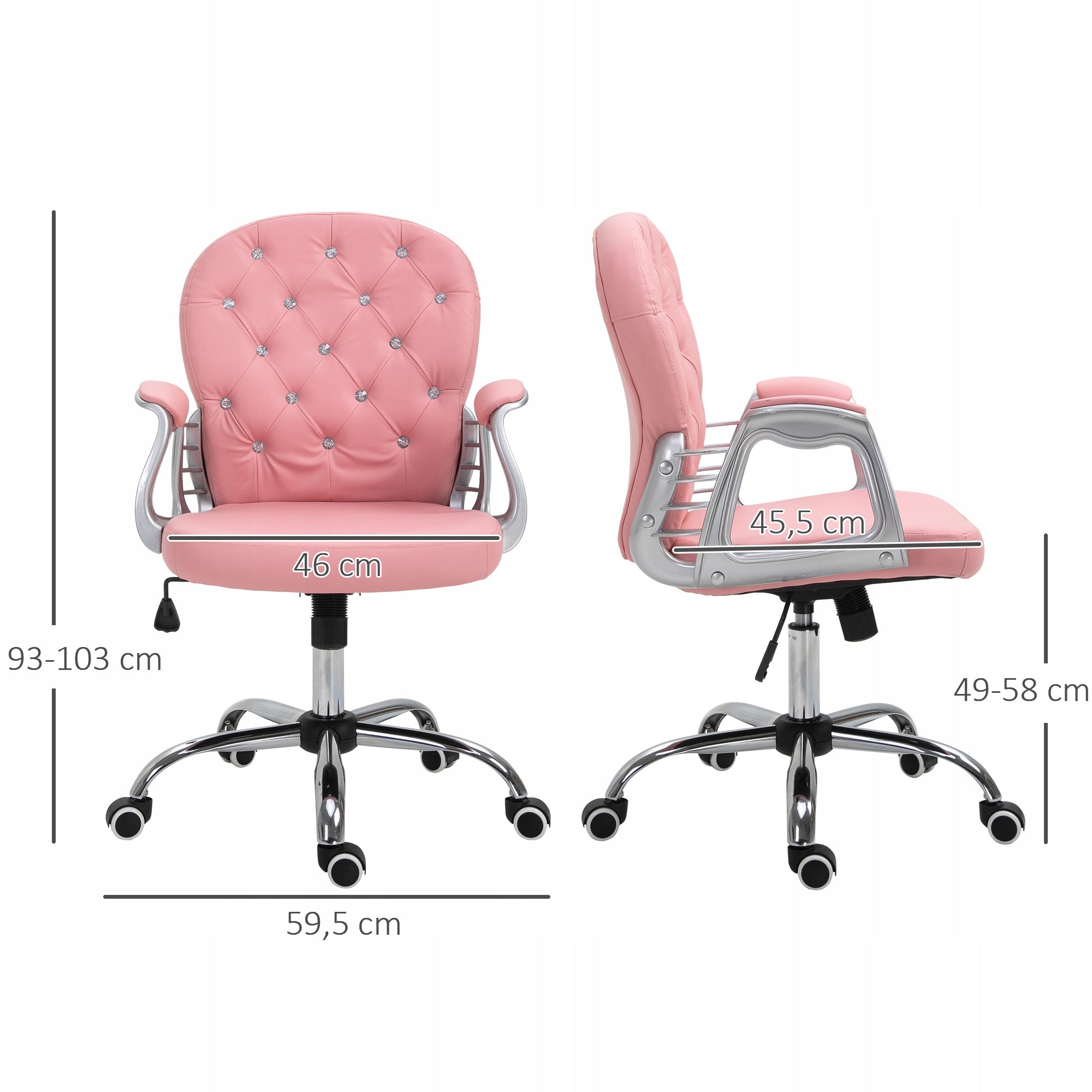 Vinsetto Ergonomic office chair, upholstered backrest, grey Brand Vinsetto