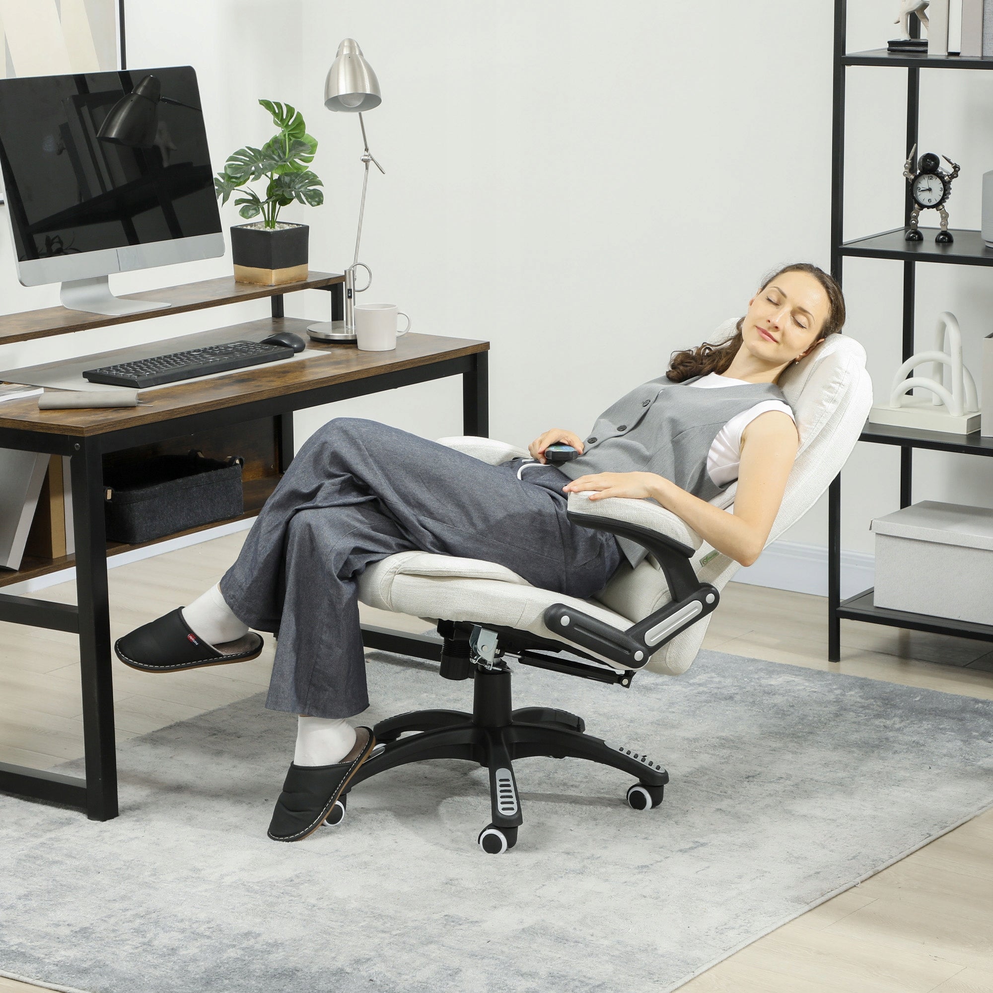 Vinsetto Gaming office massage chair, swivel, white, 68x72x110-120cm Brand Vinsetto