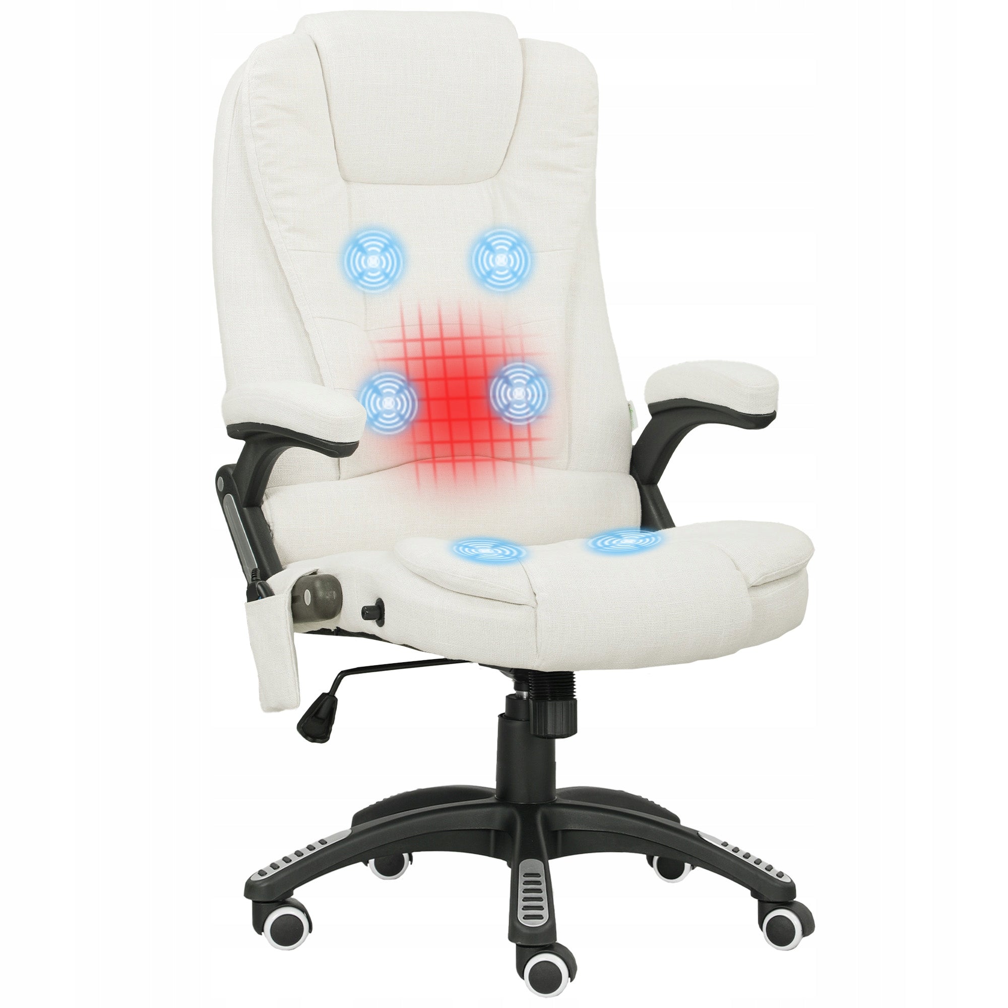Vinsetto Gaming office massage chair, swivel, white, 68x72x110-120cm