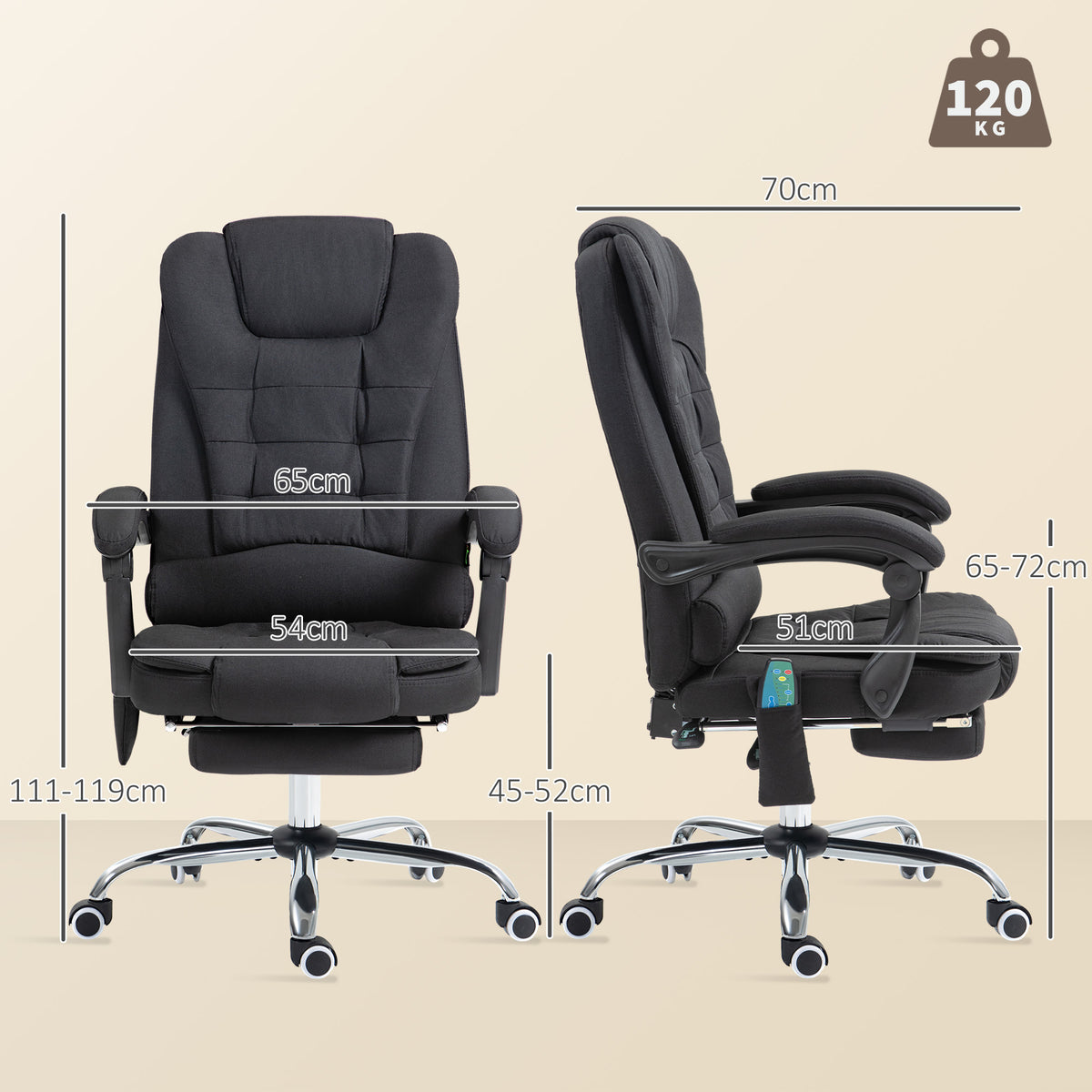 Vinsetto Massage chair office chair with footrest cushion Brand Vinsetto