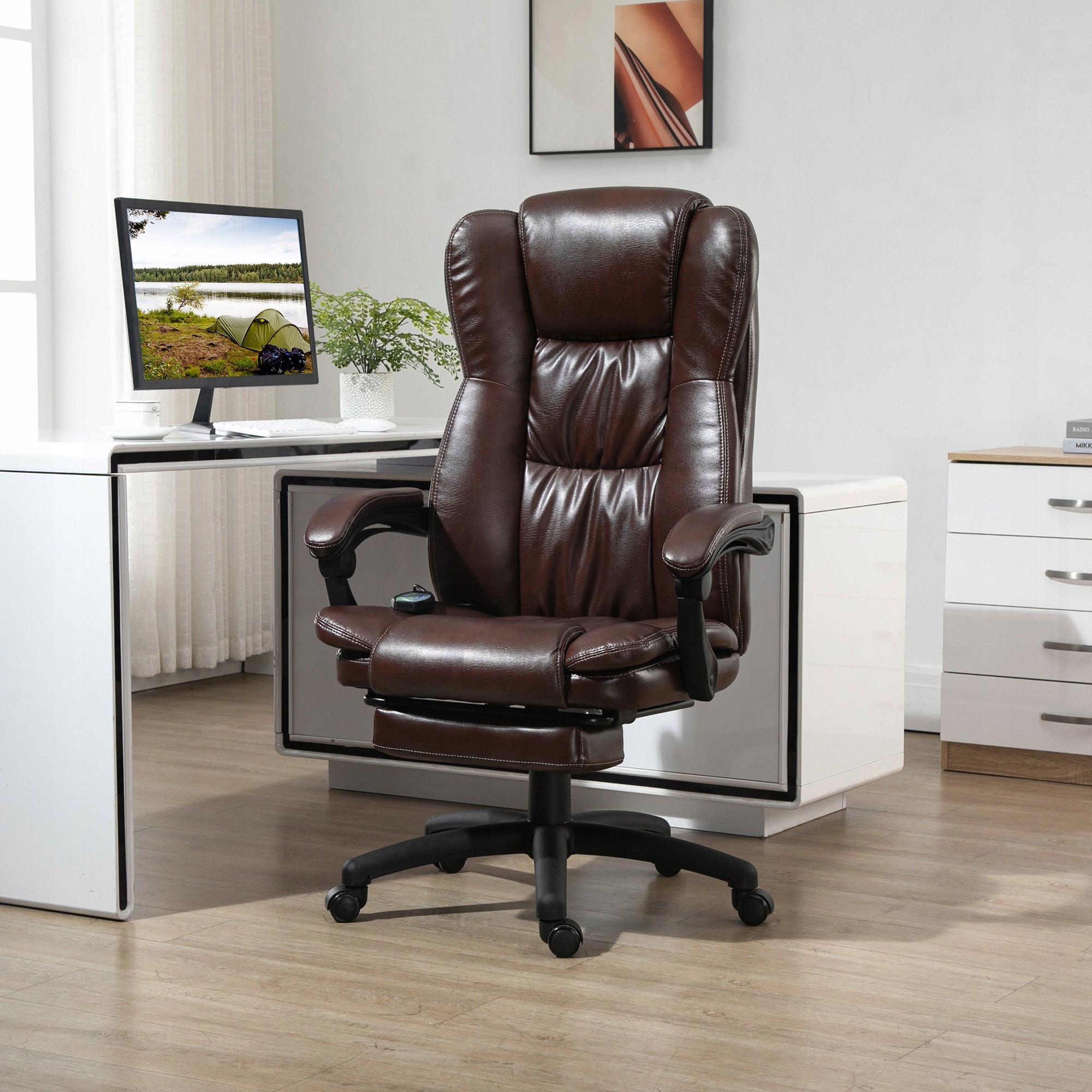 Vinsetto Office chair with massage and reclining function, brown Brand Vinsetto