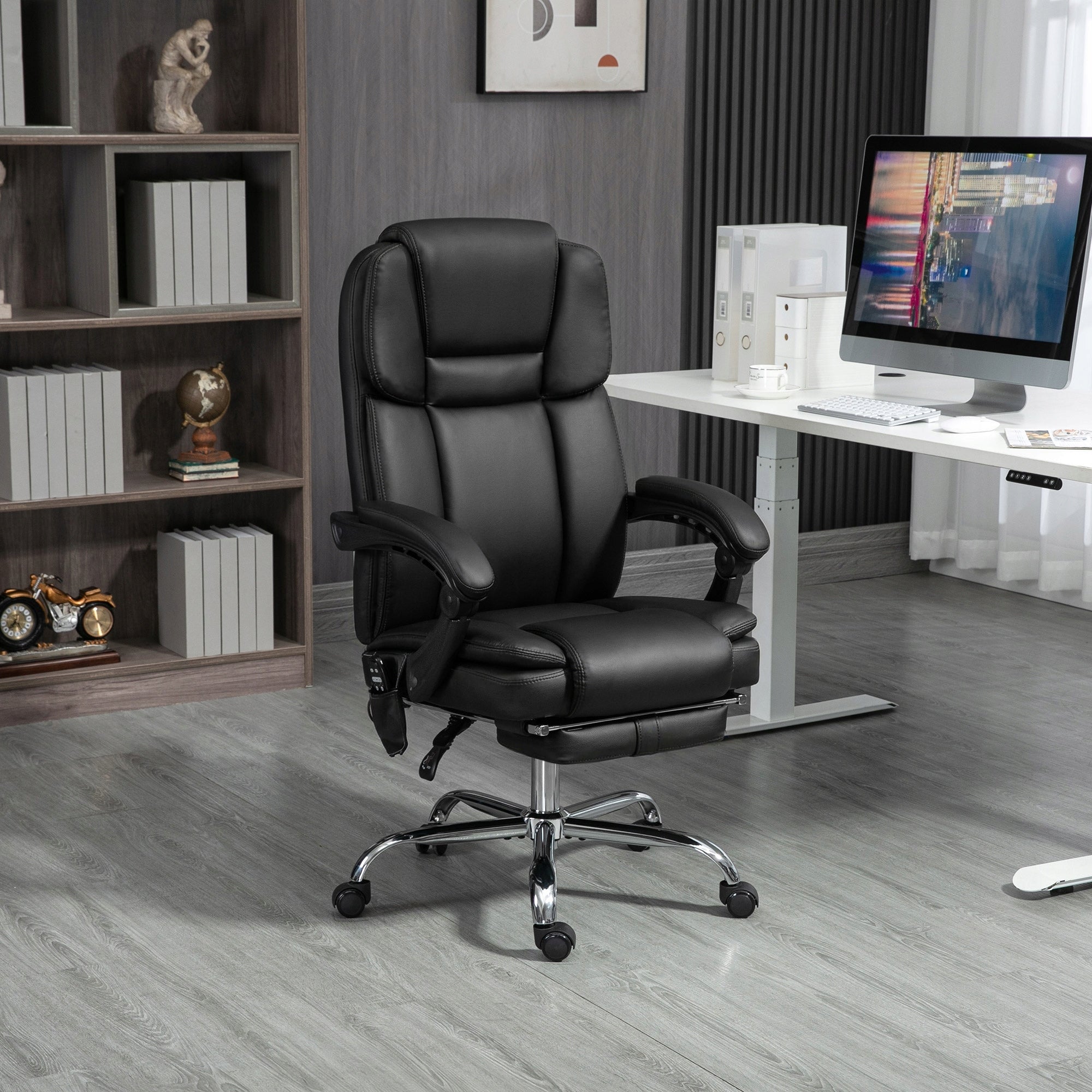 Vinsetto Office chair with massage, heating, reclining function, black Brand Vinsetto