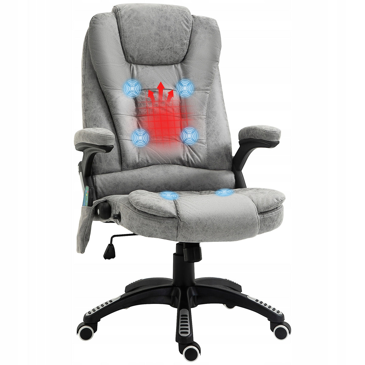 Vinsetto Office chair with rocking function, massage chair with heating function
