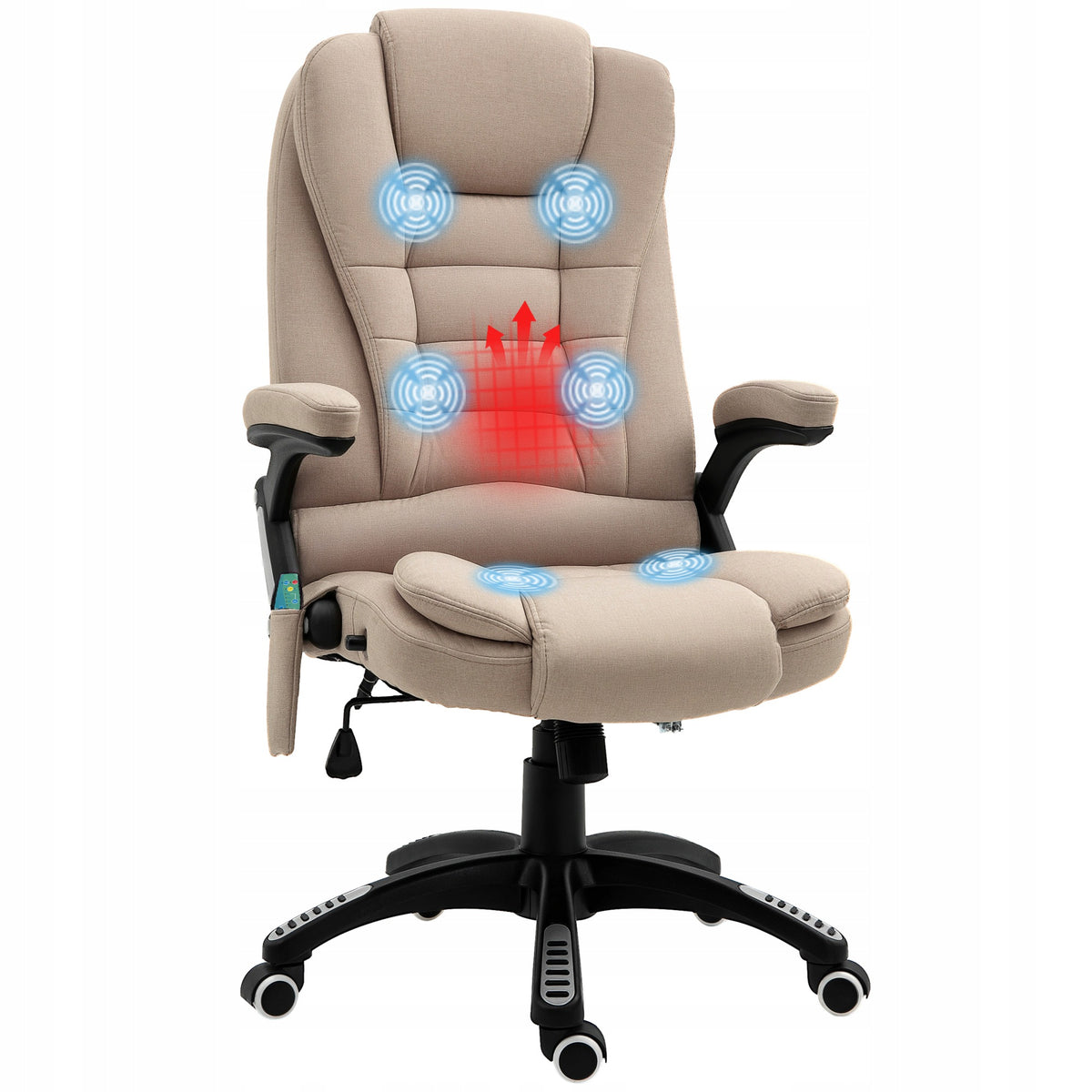 Vinsetto Office chair with vibration massage, ergonomic, brown
