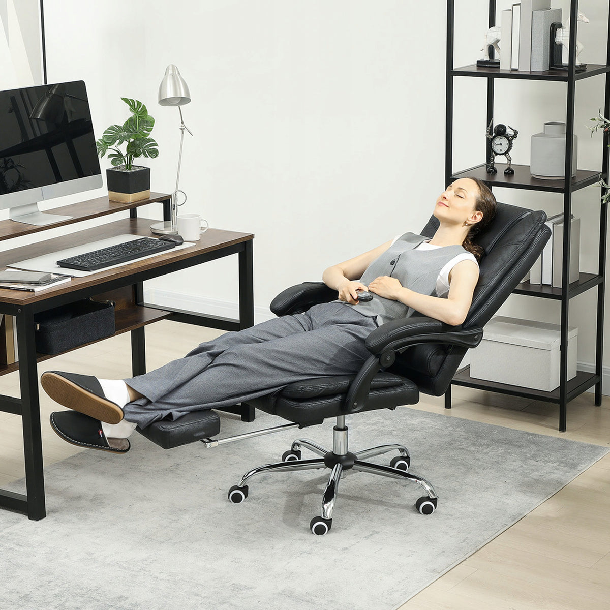 Vinsetto Office chair with vibration massage, heating 64x70x110-118cm Brand Vinsetto