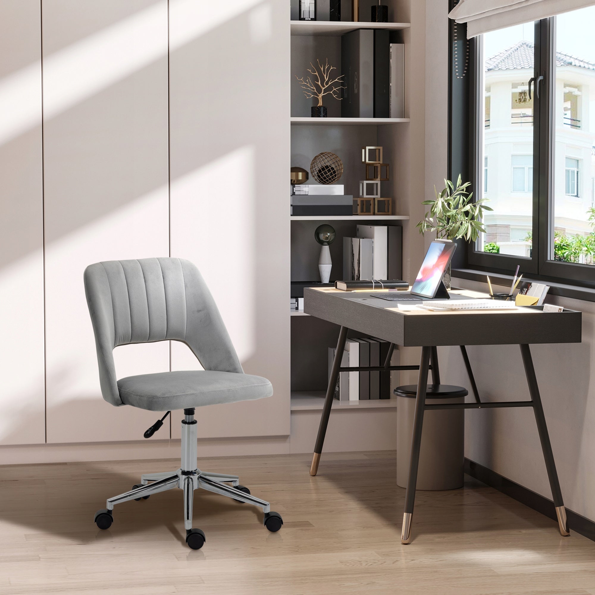 Vinsetto Office chair without armrests, adjustable height 79-91cm, grey Medical device no