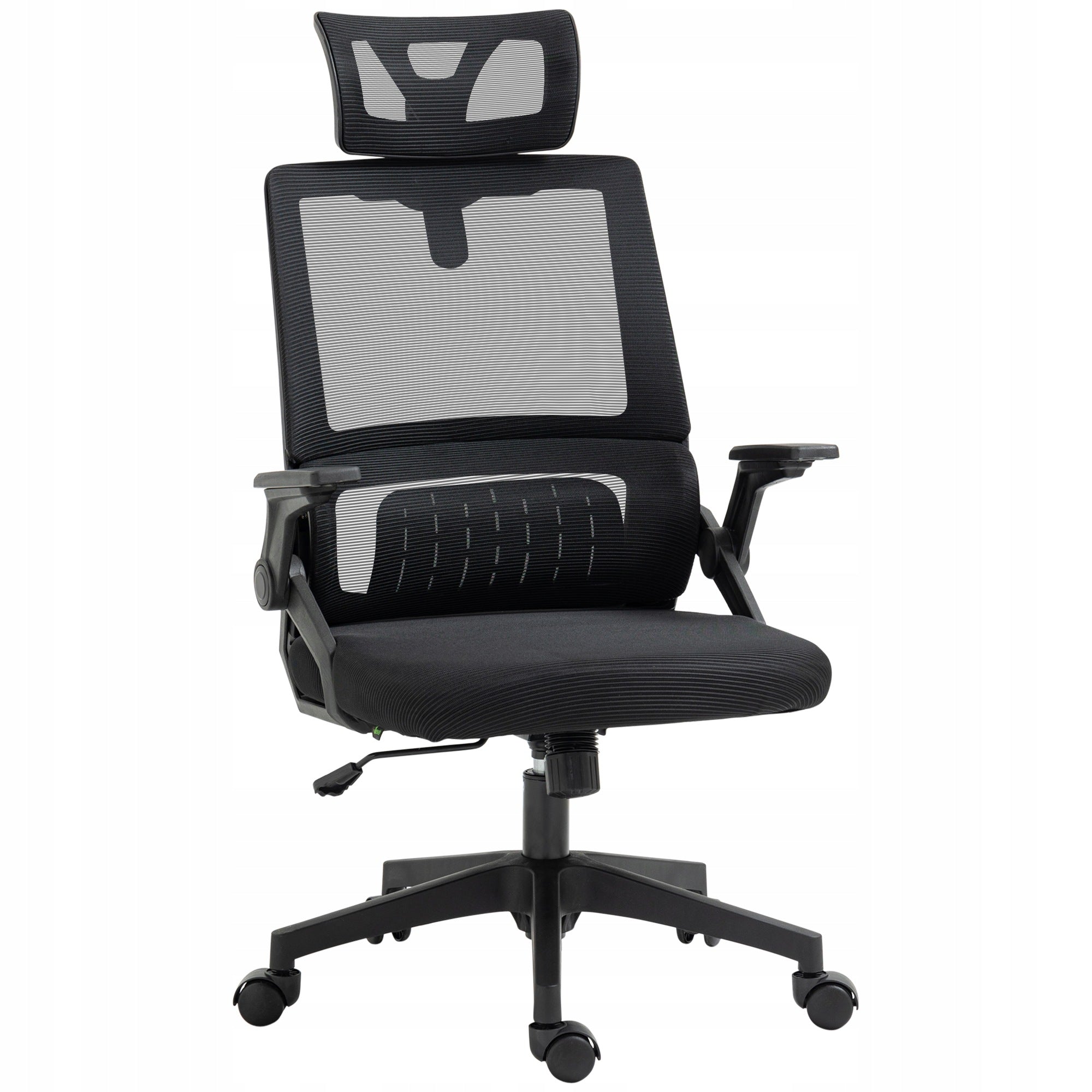 Vinsetto Swivel Office Chair with Head Support, Black, 60x61x121,5 cm
