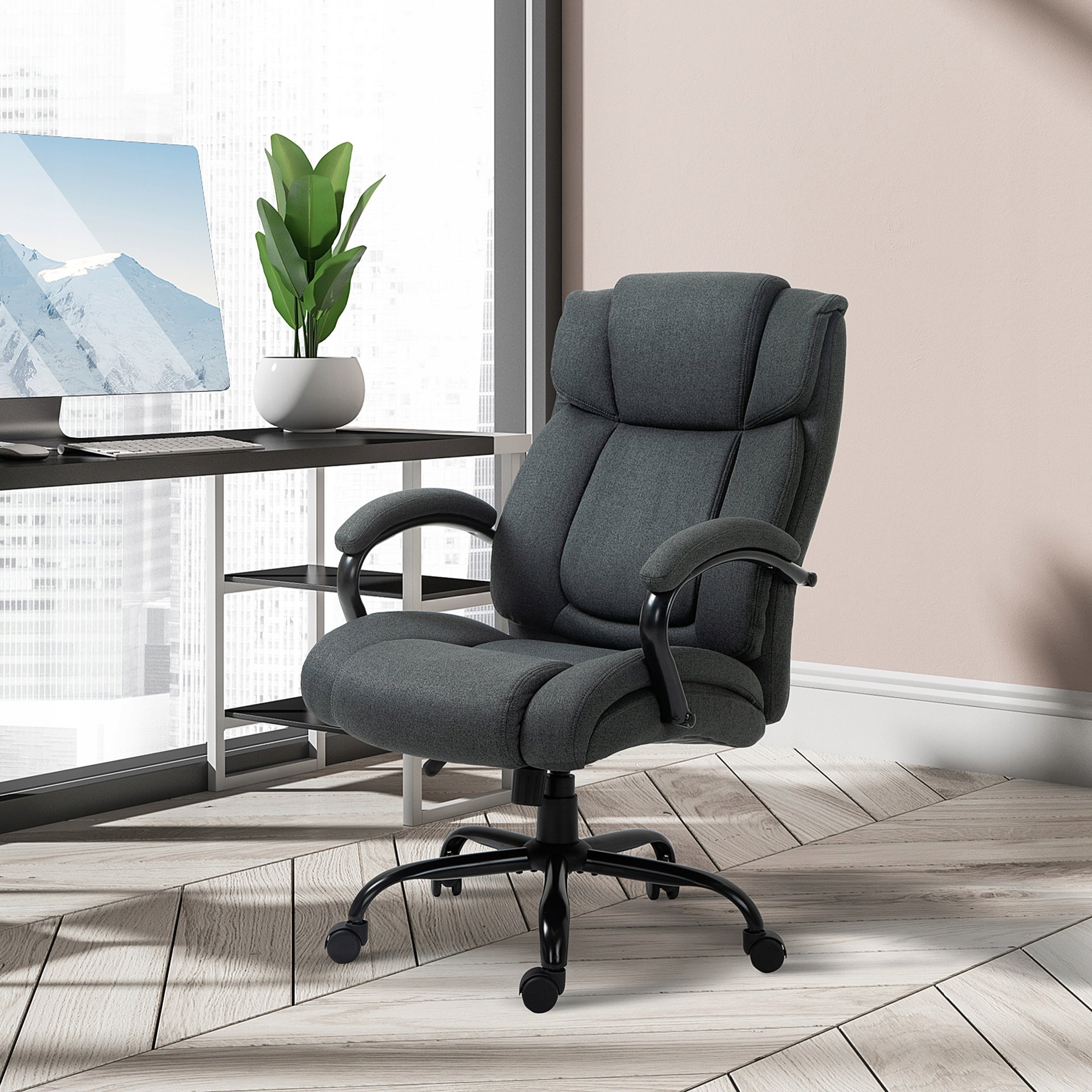 Vinsetto Swivel office chair, ergonomic, light grey Medical device no