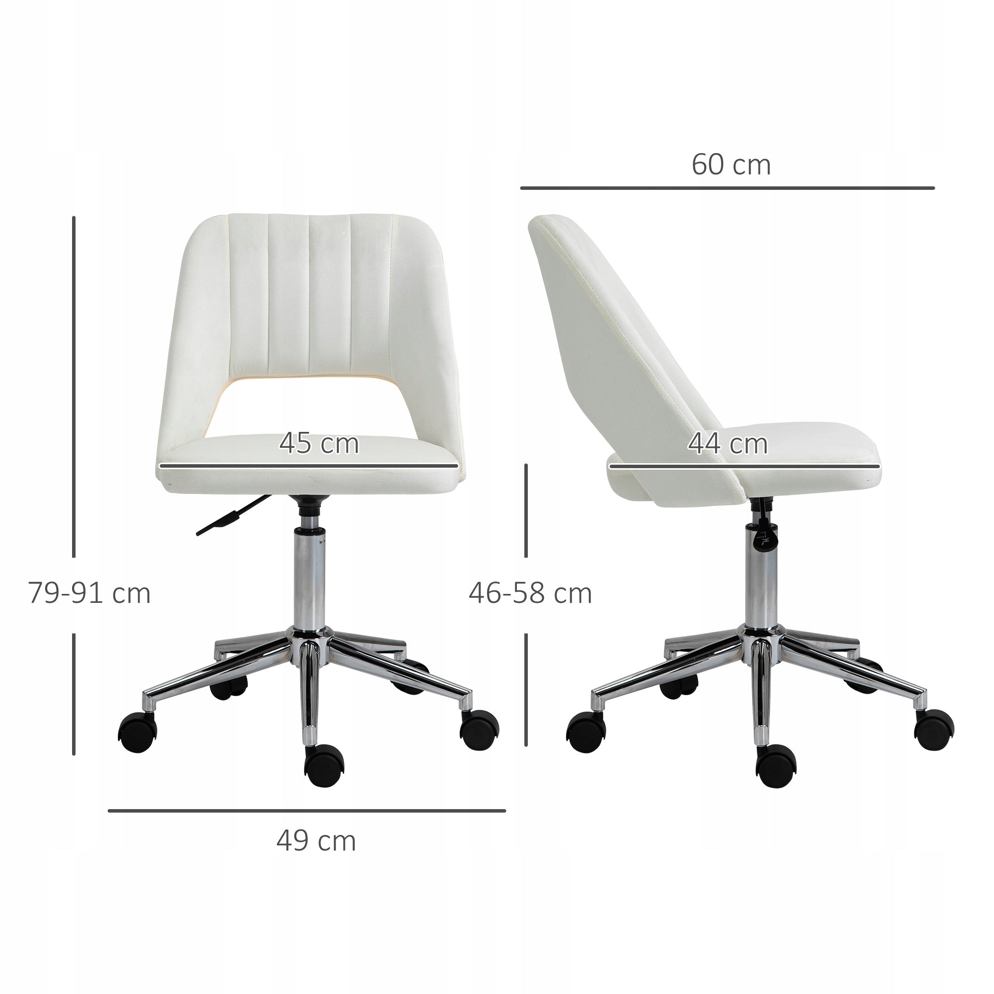 Vinsetto Swivel office chair, shell, velvet polyester, beige Brand Vinsetto