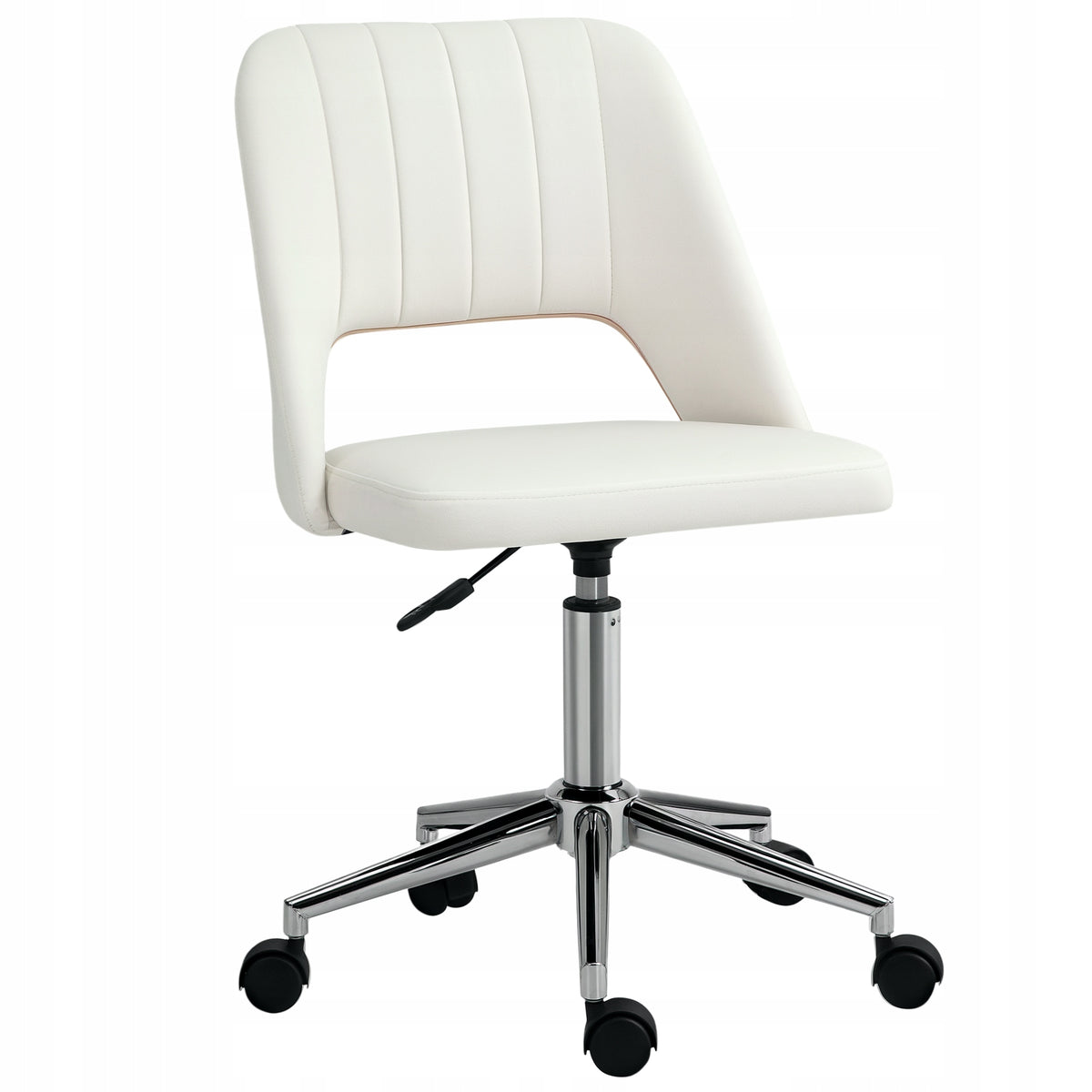Vinsetto Swivel office chair, shell, velvet polyester, beige
