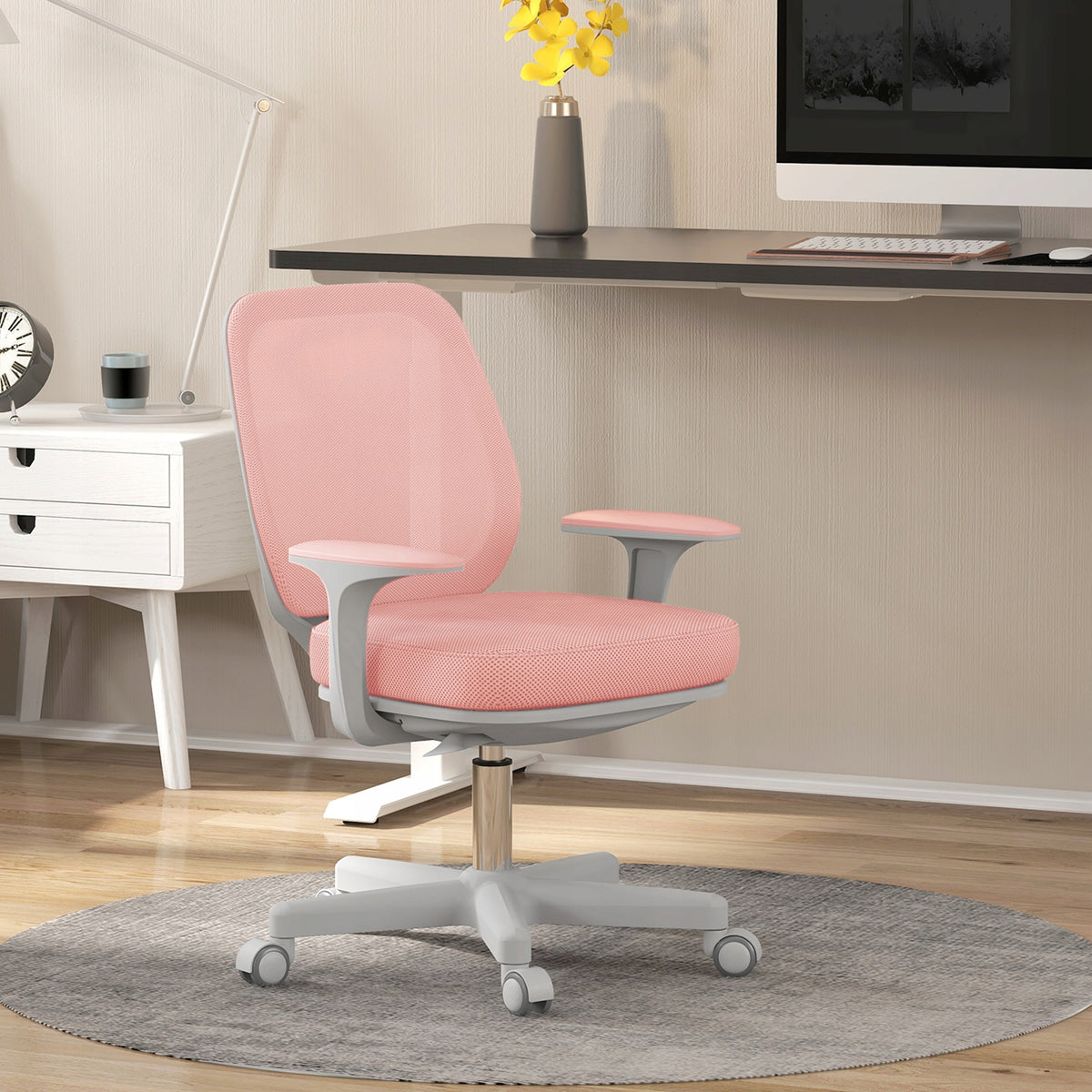 Vinsetto ergonomic office chair, 55x48x82,5-94,5cm, pink