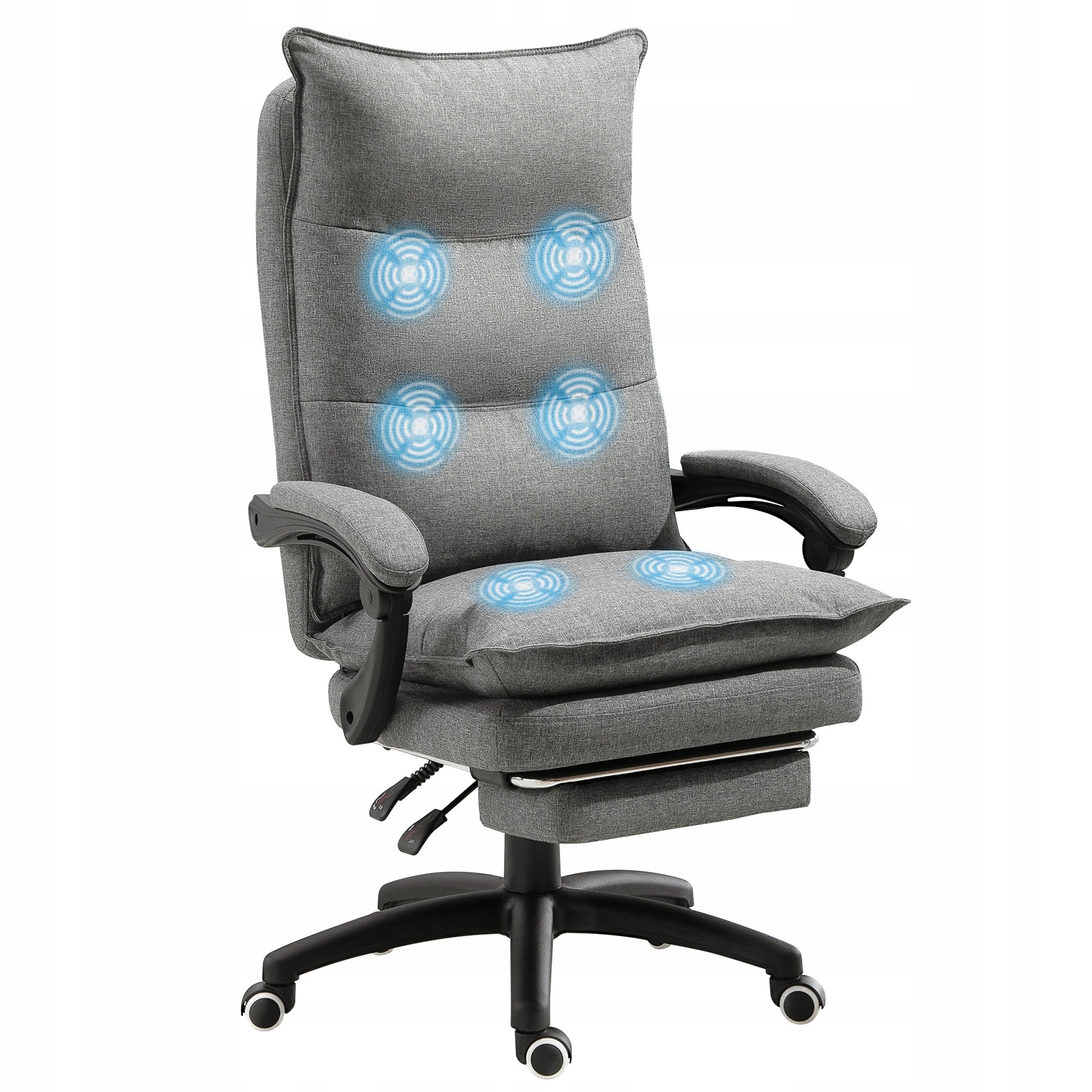 Vinsetto grey office chair with massage, swivel, adjustable.